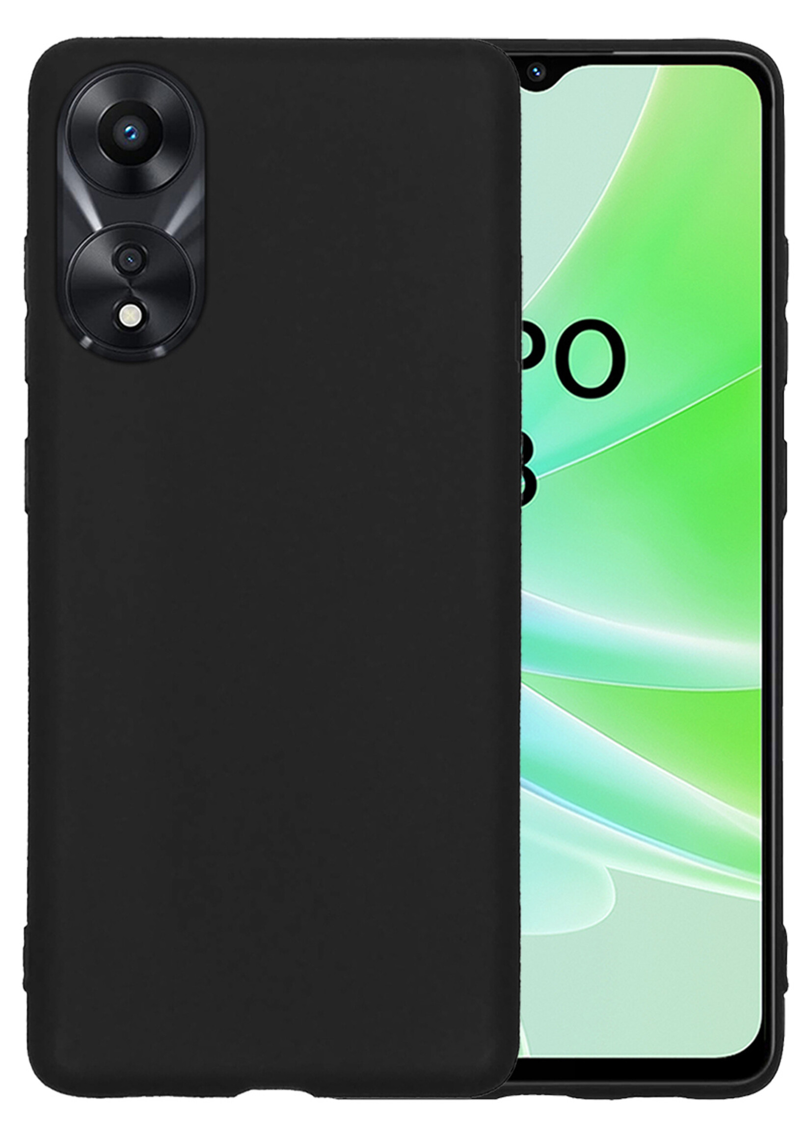 LUQ Hoesje Geschikt voor OPPO A78 5G Hoesje Siliconen Case - Hoes Geschikt voor OPPO A78 Hoes Siliconen - Zwart