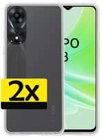 LUQ LUQ OPPO A78 Hoesje Siliconen - Transparant - 2 PACK