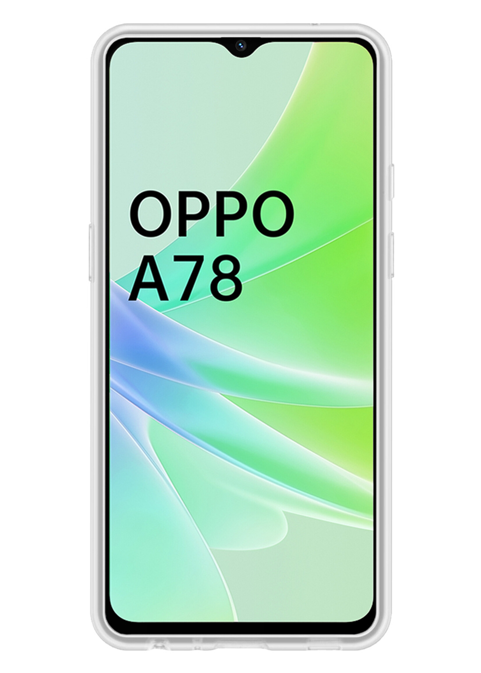 LUQ Hoesje Geschikt voor OPPO A78 5G Hoesje Siliconen Case - Hoes Geschikt voor OPPO A78 Hoes Siliconen - Transparant - 2 Stuks