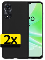 LUQ LUQ OPPO A78 Hoesje Siliconen - Zwart - 2 PACK