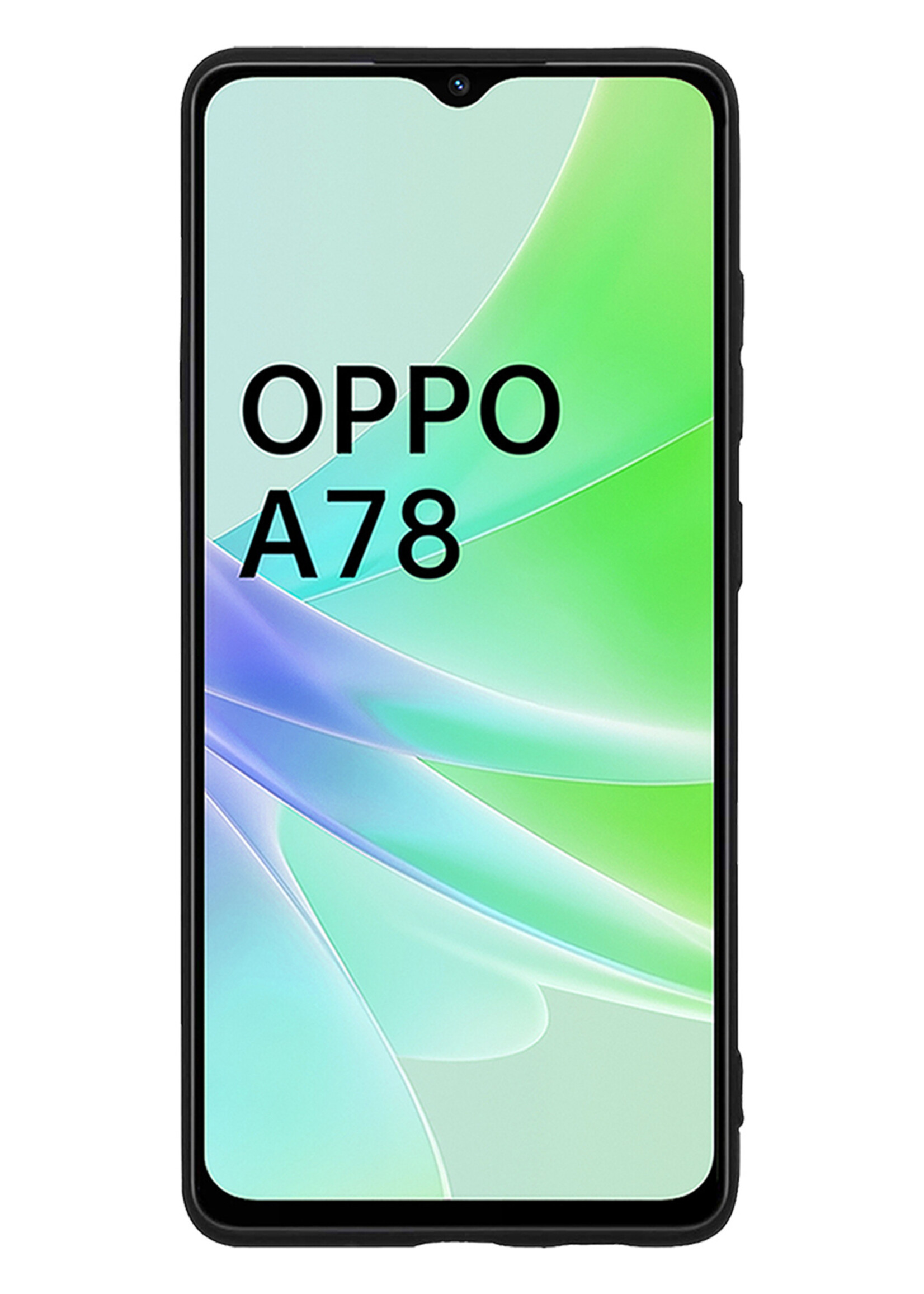 LUQ Hoesje Geschikt voor OPPO A78 5G Hoesje Siliconen Case Met Screenprotector - Hoes Geschikt voor OPPO A78 Hoes Siliconen - Zwart