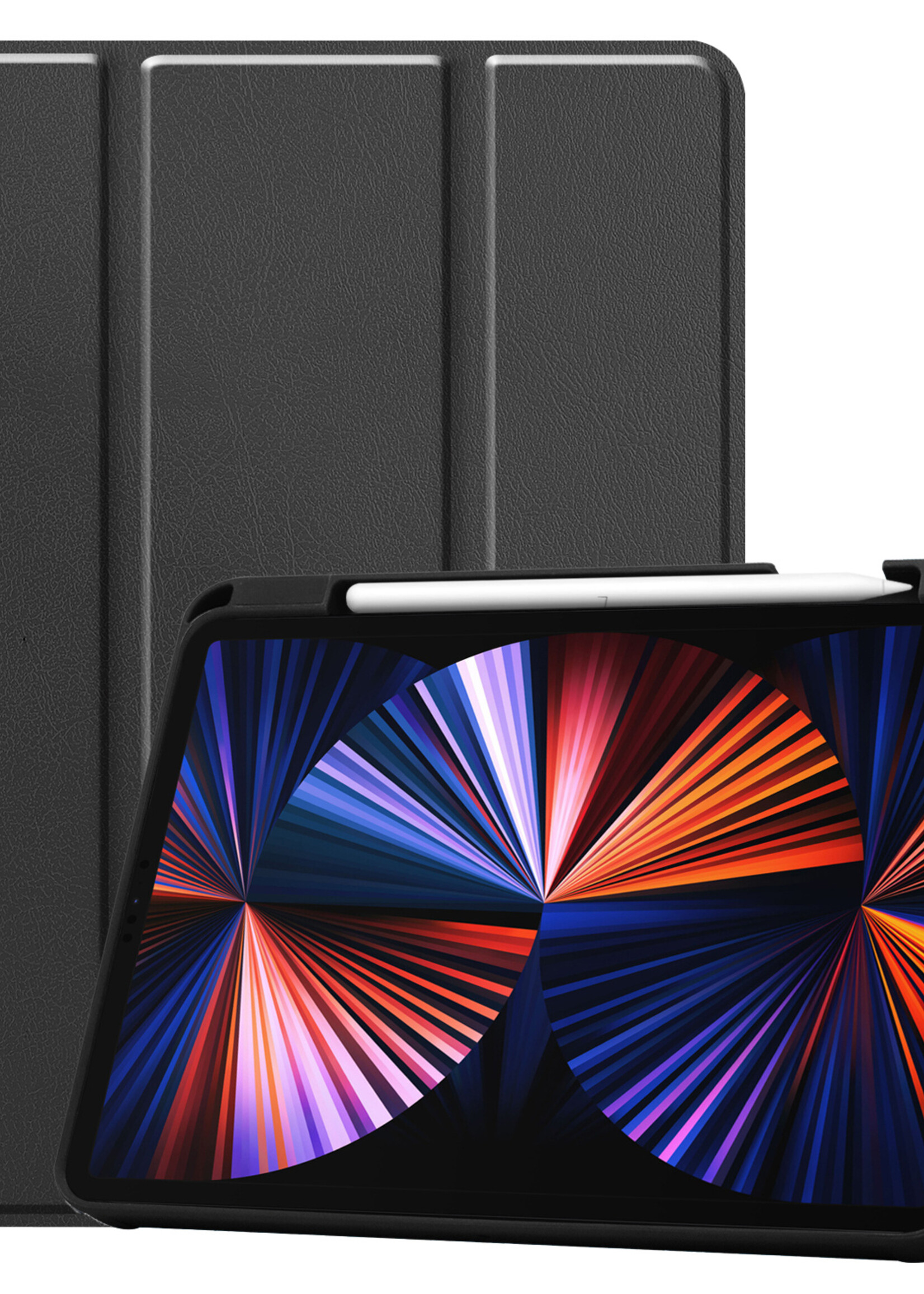 LUQ Hoes Geschikt voor iPad Pro 2021 (11 inch) Hoes Luxe Hoesje Case Met Uitsparing Geschikt voor Apple Pencil - Hoesje Geschikt voor iPad Pro 11 inch (2021) Hoes Cover - Zwart
