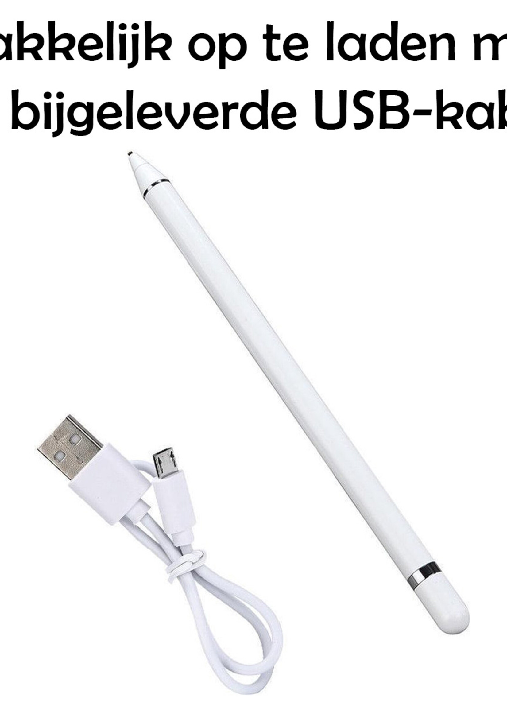 LUQ Stylus Pen Voor Smartphones En Tablets Oplaadbare Active Touch Pen Pencil Universeel - Wit