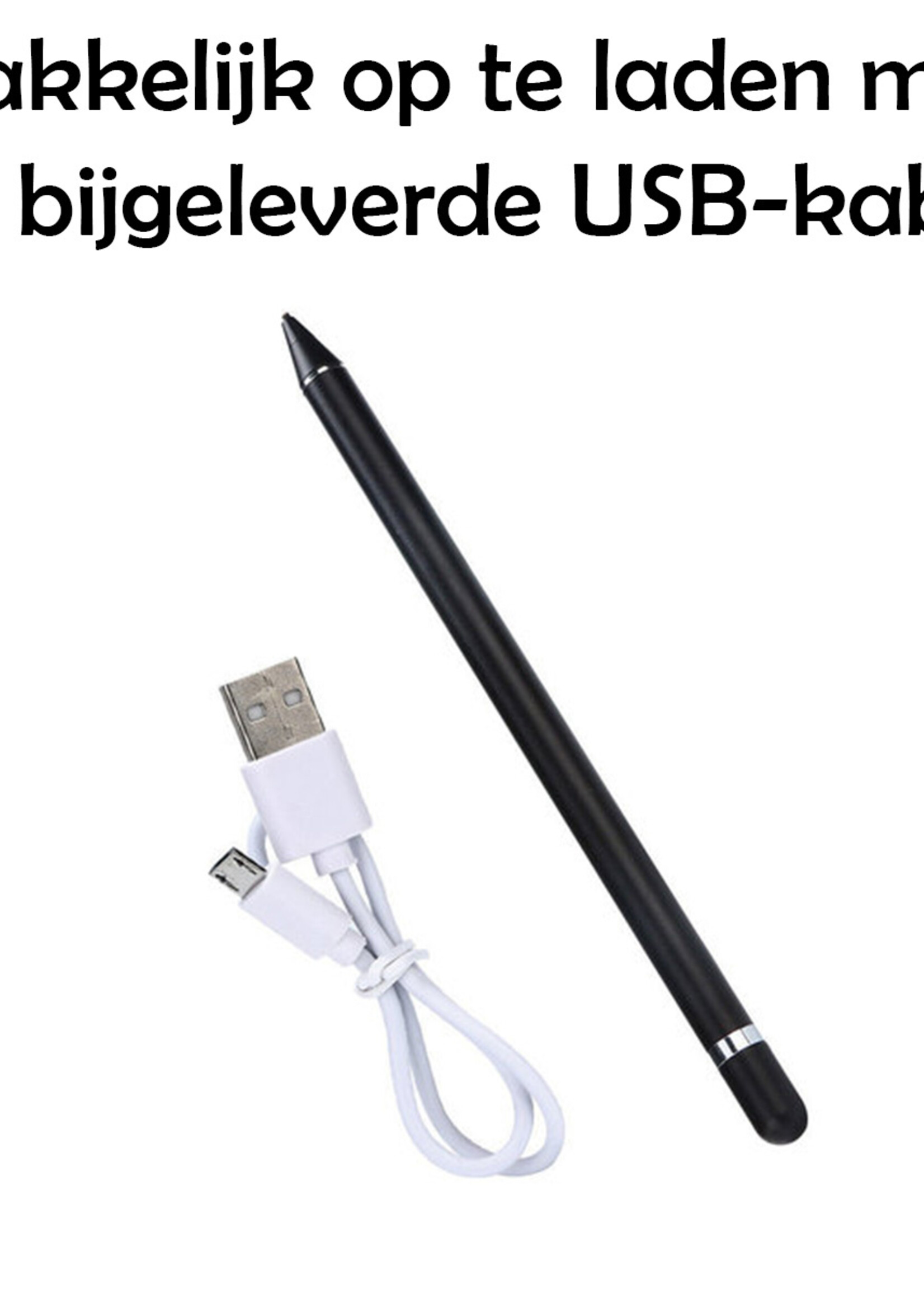 LUQ Stylus Pen Voor Smartphones En Tablets Oplaadbare Active Touch Pen Pencil Universeel - Zwart