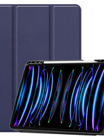 LUQ LUQ iPad Pro 11 inch (2022) Hoesje Met Apple Pencilhouder - Donkerblauw