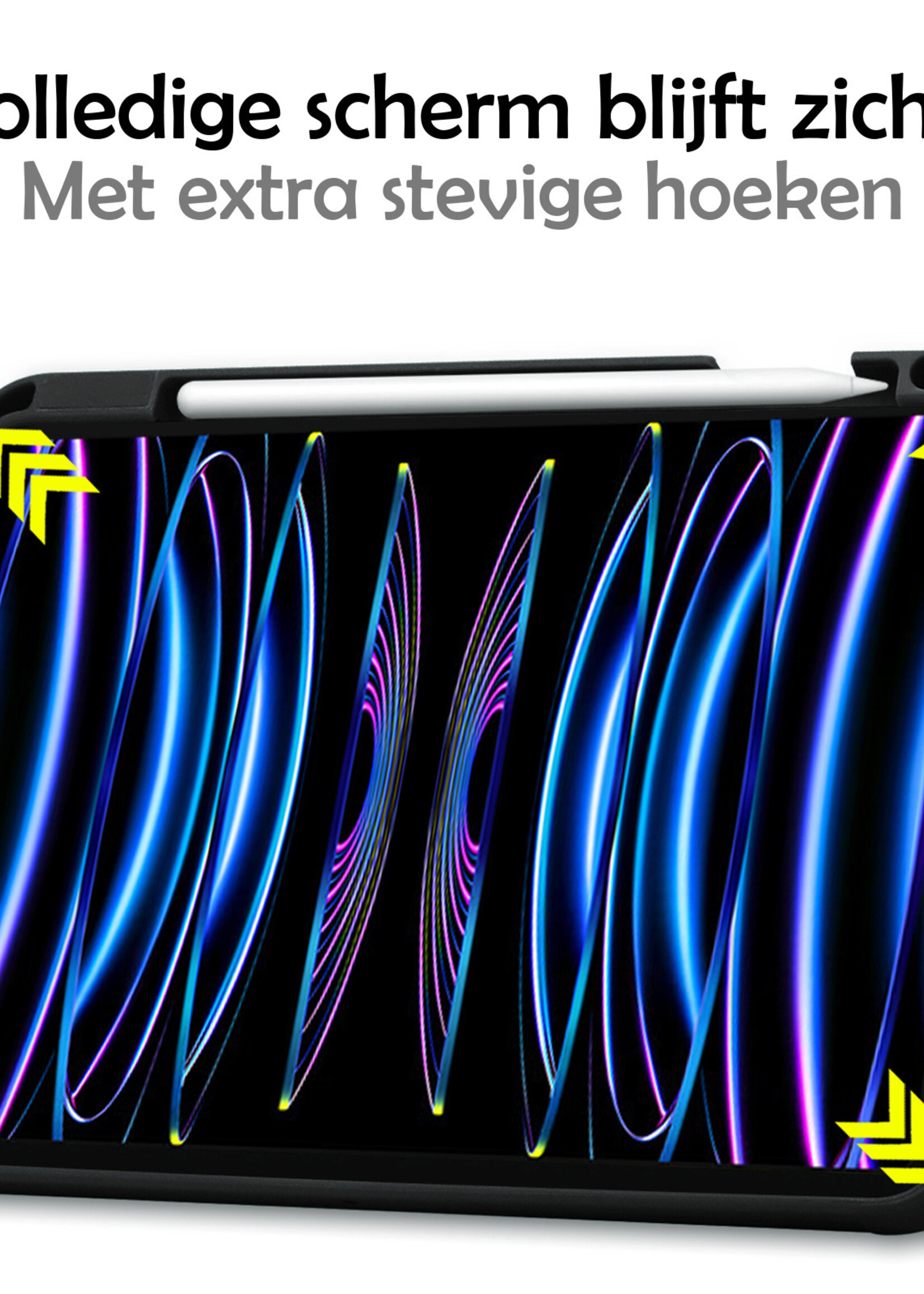 LUQ LUQ iPad Pro 11 inch (2022) Hoesje Met Apple Pencilhouder - Donkergroen