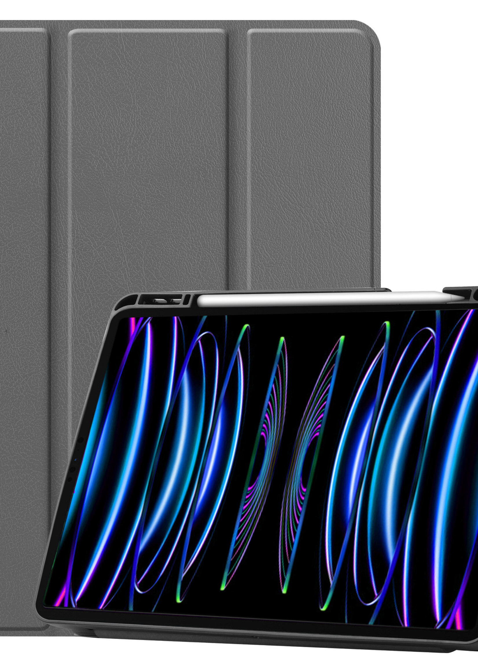 LUQ LUQ iPad Pro 11 inch (2022) Hoesje Met Apple Pencilhouder - Grijs