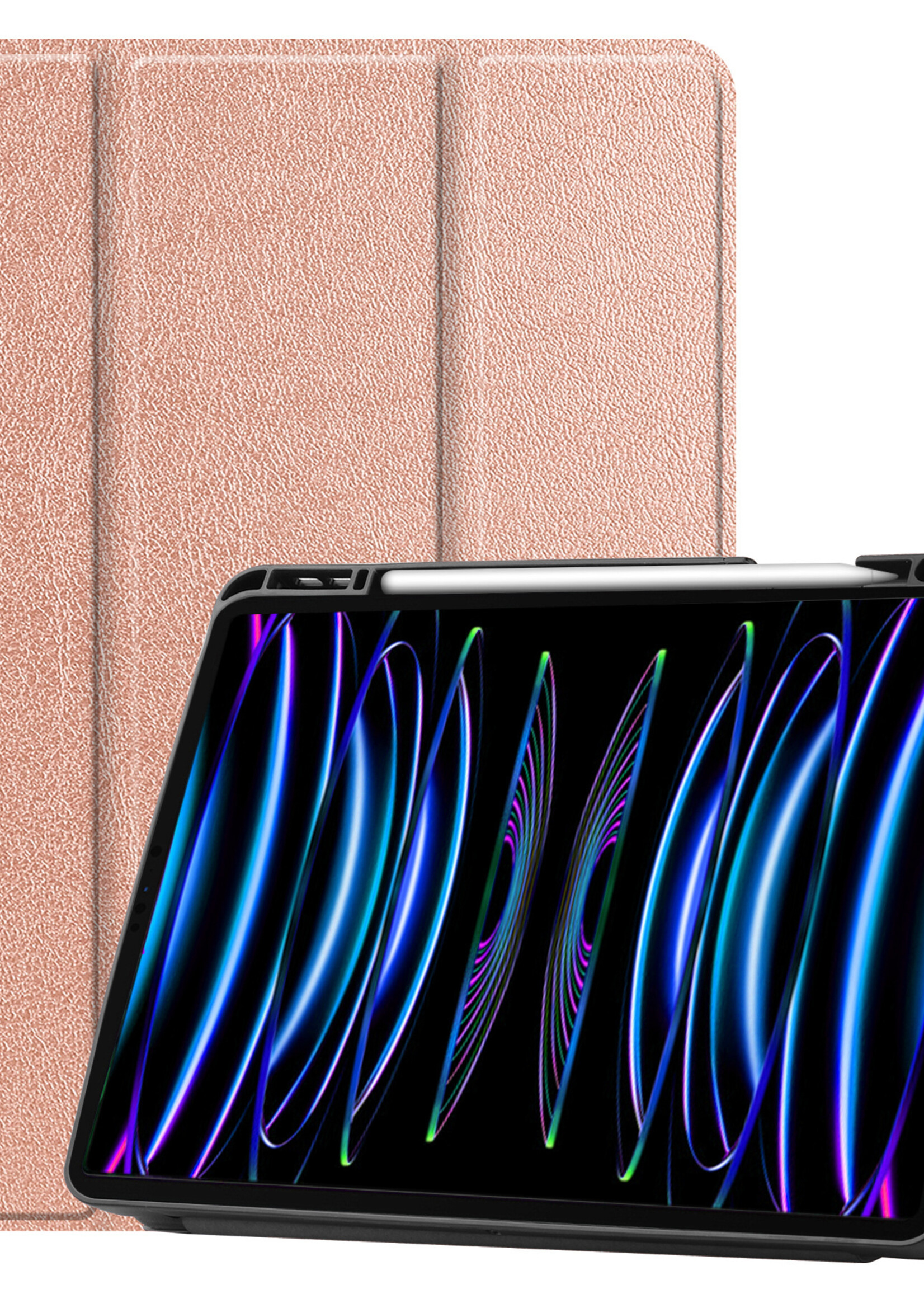 LUQ LUQ iPad Pro 11 inch (2022) Hoesje Met Apple Pencilhouder - Rose Goud