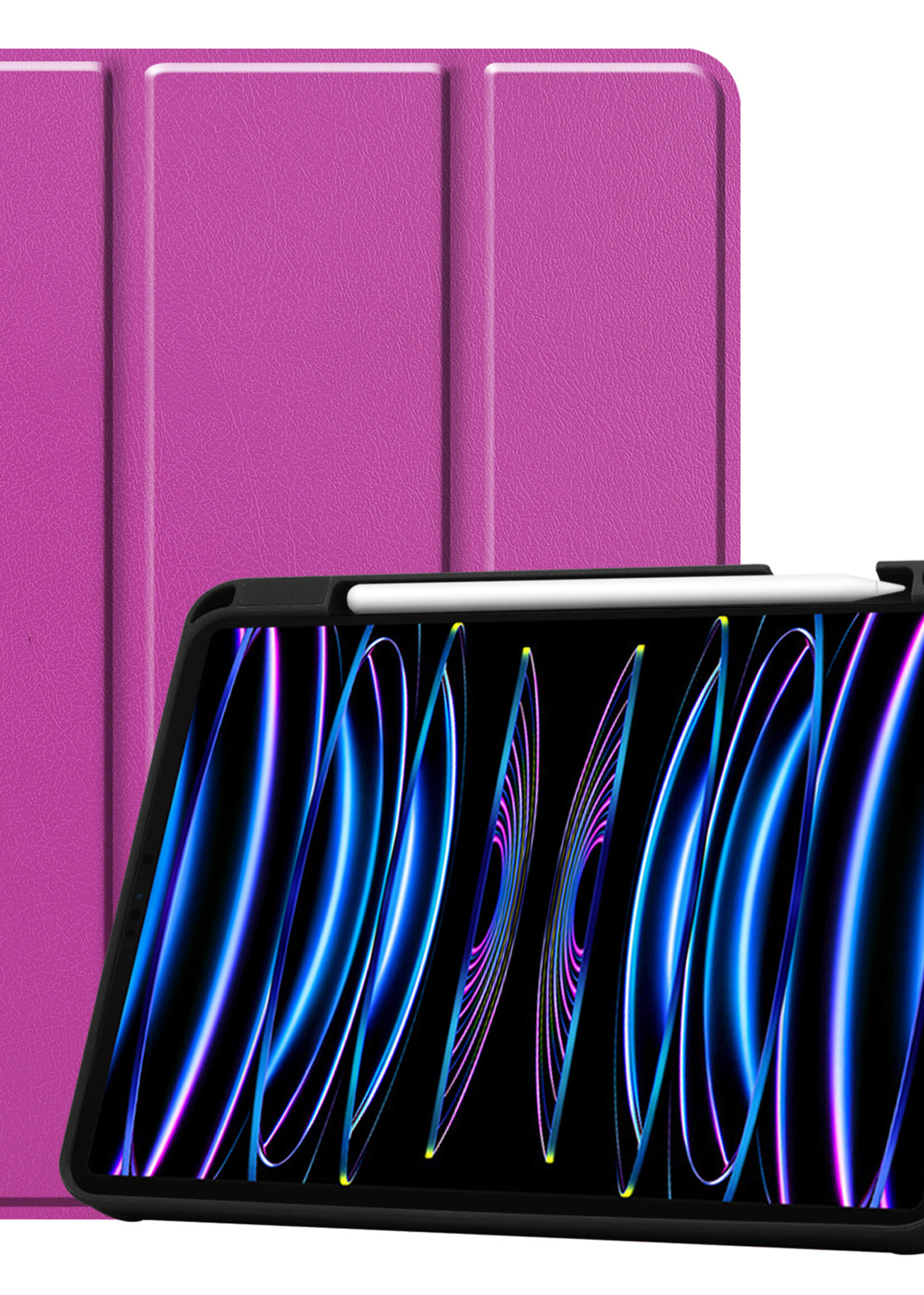 LUQ LUQ iPad Pro 11 inch (2022) Hoesje Met Apple Pencilhouder - Paars