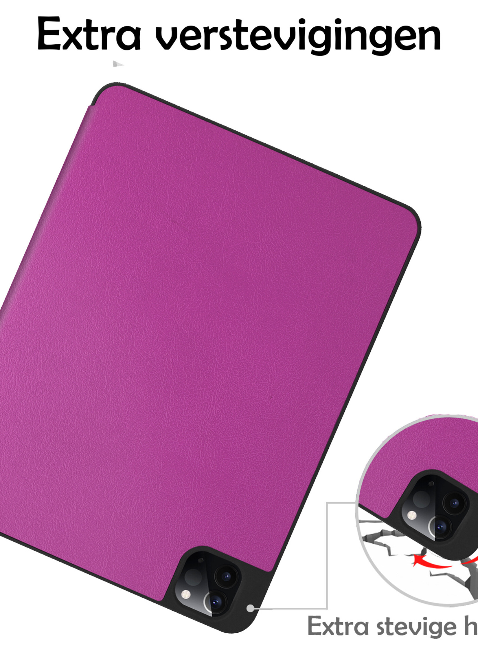 LUQ LUQ iPad Pro 11 inch (2022) Hoesje Met Apple Pencilhouder - Paars