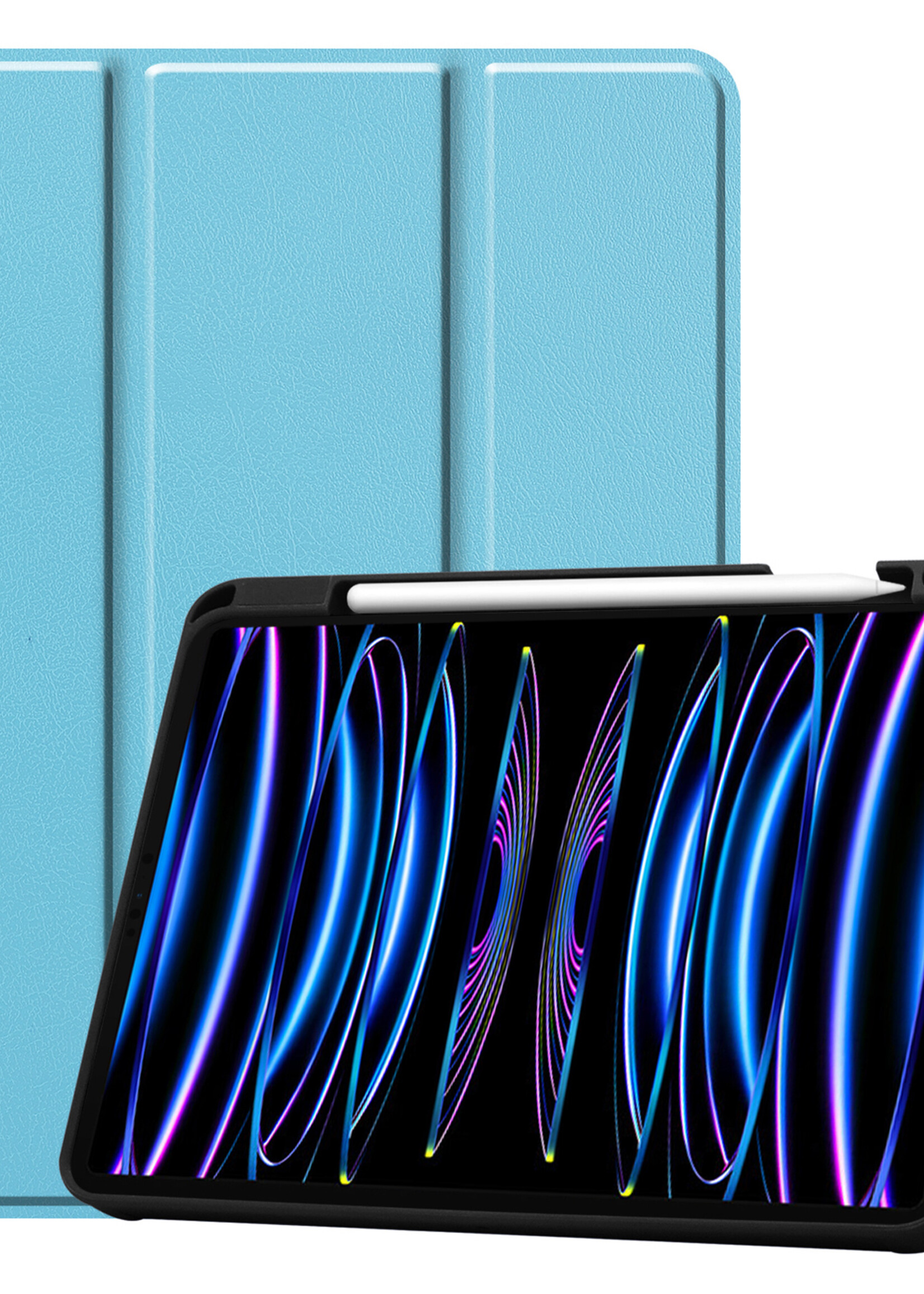 LUQ LUQ iPad Pro 11 inch (2022) Hoesje Met Apple Pencilhouder - Lichtblauw