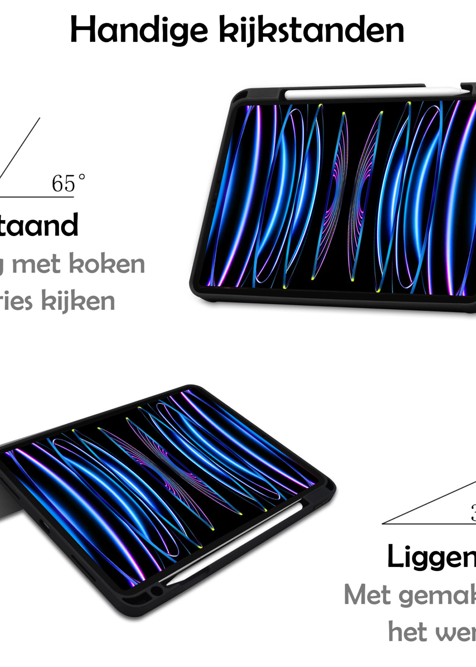 LUQ LUQ iPad Pro 11 inch (2022) Hoesje Met Apple Pencilhouder - Lichtblauw