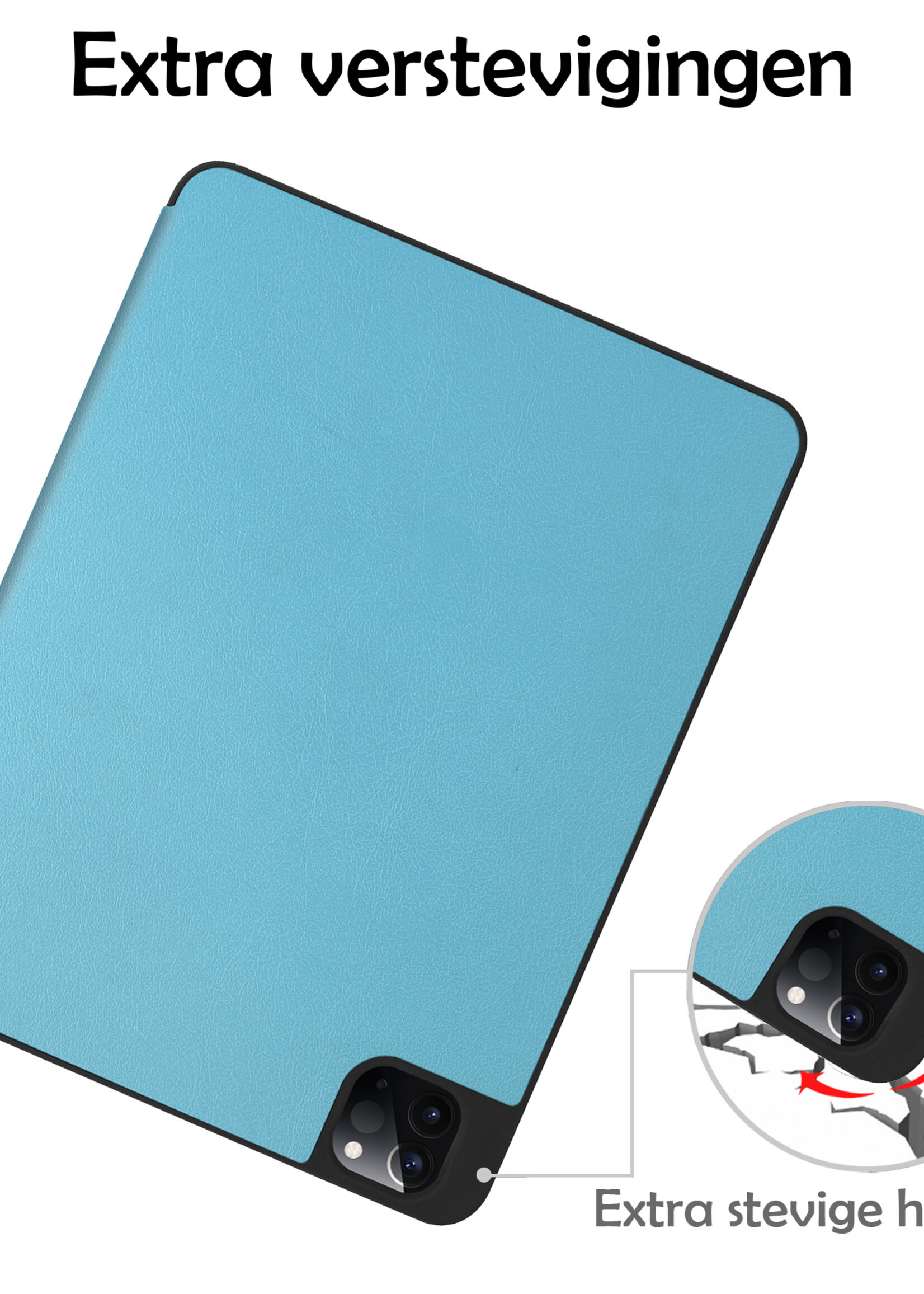 LUQ LUQ iPad Pro 11 inch (2022) Hoesje Met Apple Pencilhouder - Lichtblauw