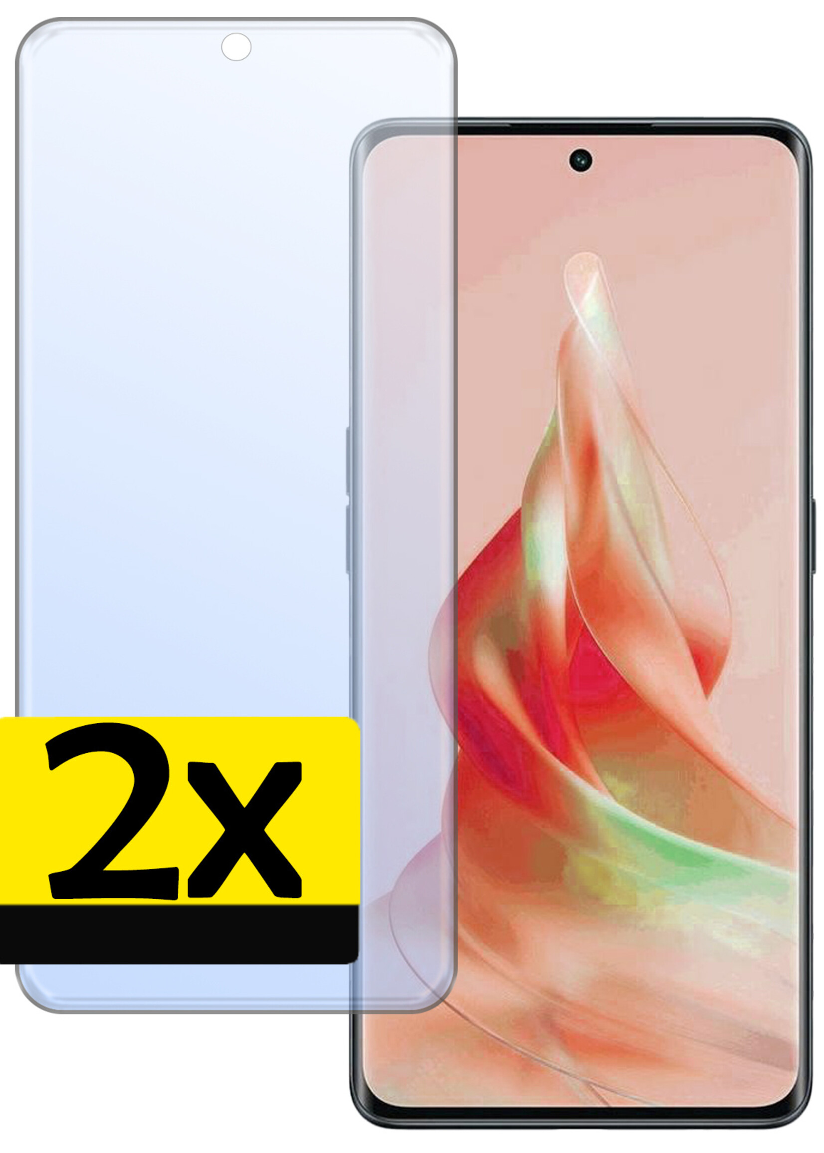LUQ Screenprotector Geschikt voor OPPO Reno 8T 4G Screenprotector Beschermglas Gehard Glas - Screenprotector Geschikt voor OPPO Reno 8T 4G Screenprotector Glas - 2 Stuks