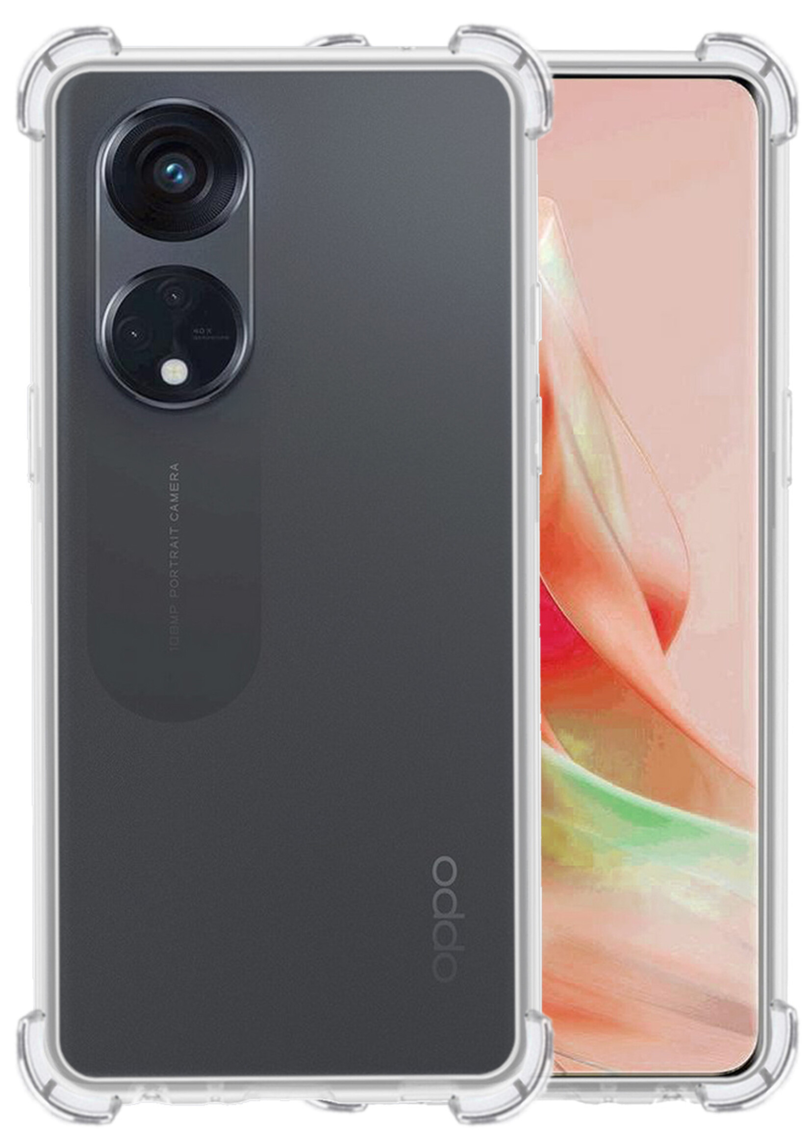 LUQ Hoesje Geschikt voor OPPO Reno 8T 4G Hoesje Shockproof Case Siliconen - Hoes Geschikt voor OPPO Reno 8T 4G Hoes Cover Siliconen - Transparant