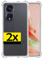 LUQ LUQ Oppo Reno 8T 4G Hoesje Shockproof - Transparant - 2 PACK