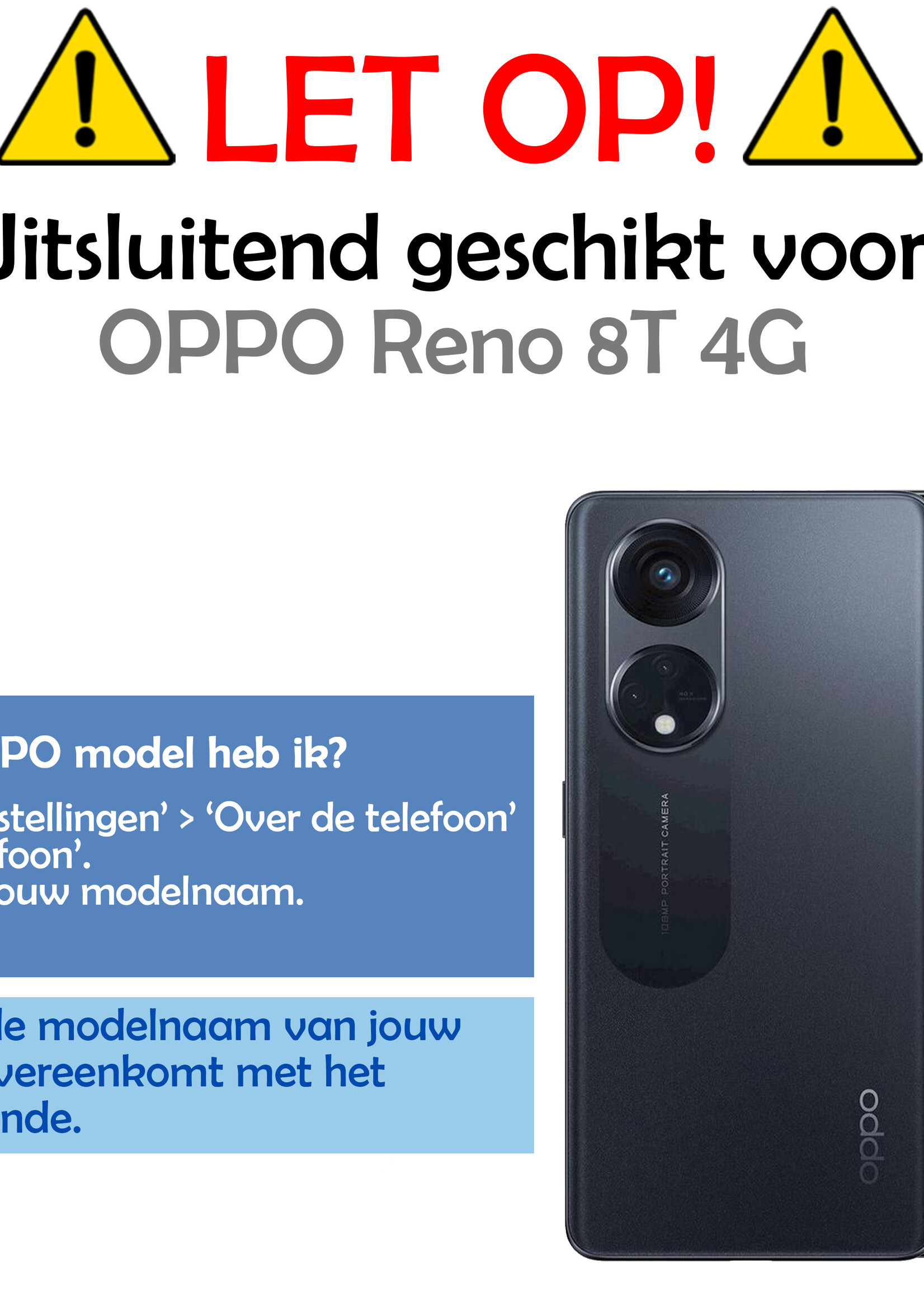 LUQ Hoesje Geschikt voor OPPO Reno 8T 4G Hoesje Shockproof Case Siliconen Met Screenprotector - Hoes Geschikt voor OPPO Reno 8T 4G Hoes Cover Siliconen - Transparant