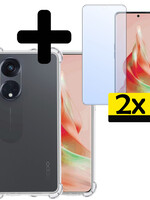 LUQ LUQ Oppo Reno 8T 4G Hoesje Shockproof Met 2x Screenprotector