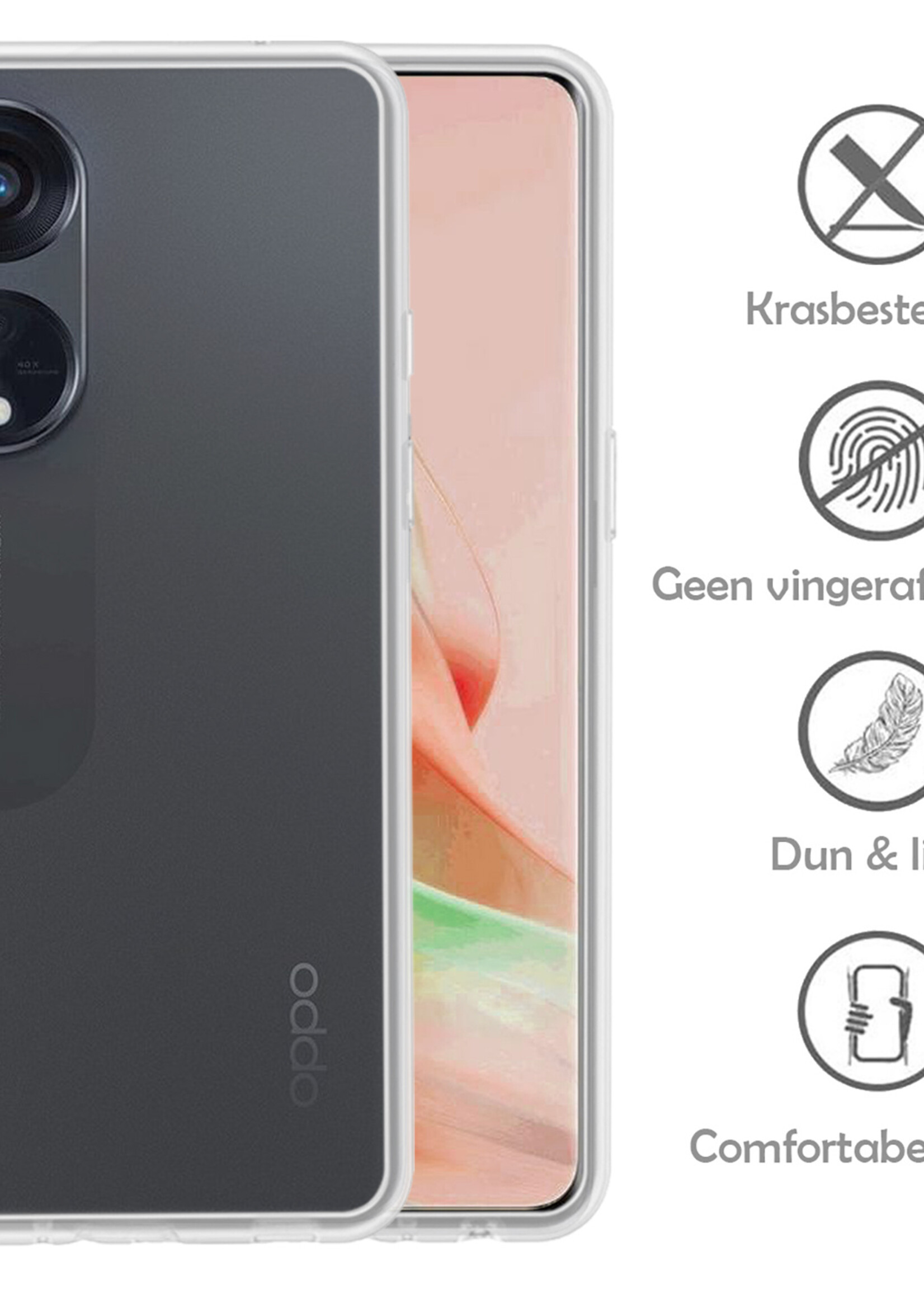 LUQ Hoesje Geschikt voor OPPO Reno 8T 4G Hoesje Siliconen Case - Hoes Geschikt voor OPPO Reno 8T 4G Hoes Siliconen - Transparant