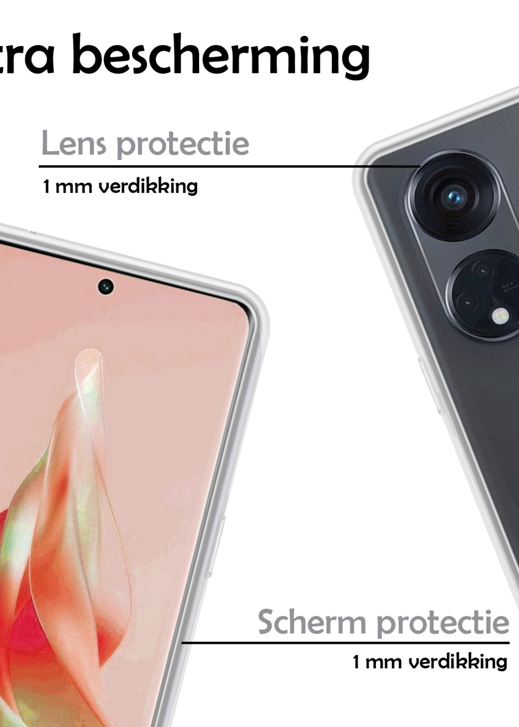 LUQ Hoesje Geschikt voor OPPO Reno 8T 4G Hoesje Siliconen Case - Hoes Geschikt voor OPPO Reno 8T 4G Hoes Siliconen - Transparant