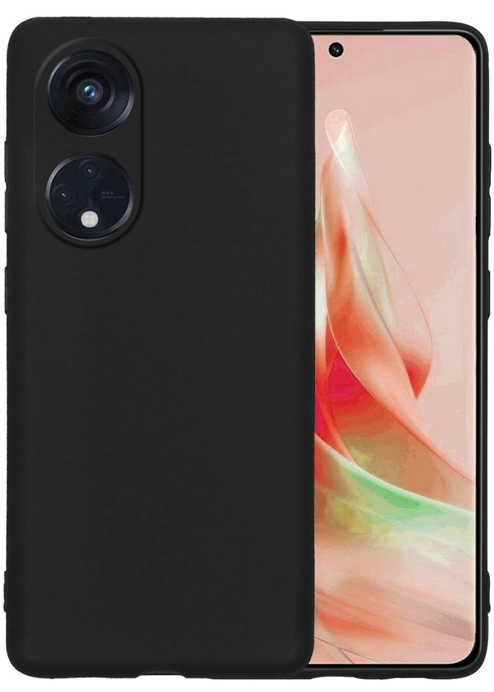 LUQ Hoesje Geschikt voor OPPO Reno 8T 4G Hoesje Siliconen Case - Hoes Geschikt voor OPPO Reno 8T 4G Hoes Siliconen - Zwart