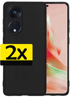 LUQ LUQ Oppo Reno 8T 4G Hoesje Siliconen - Zwart - 2 PACK