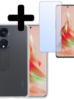 LUQ LUQ Oppo Reno 8T 4G Hoesje Siliconen Met Screenprotector - Transparant