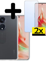 LUQ LUQ Oppo Reno 8T 4G Hoesje Siliconen Met 2x Screenprotector - Transparant