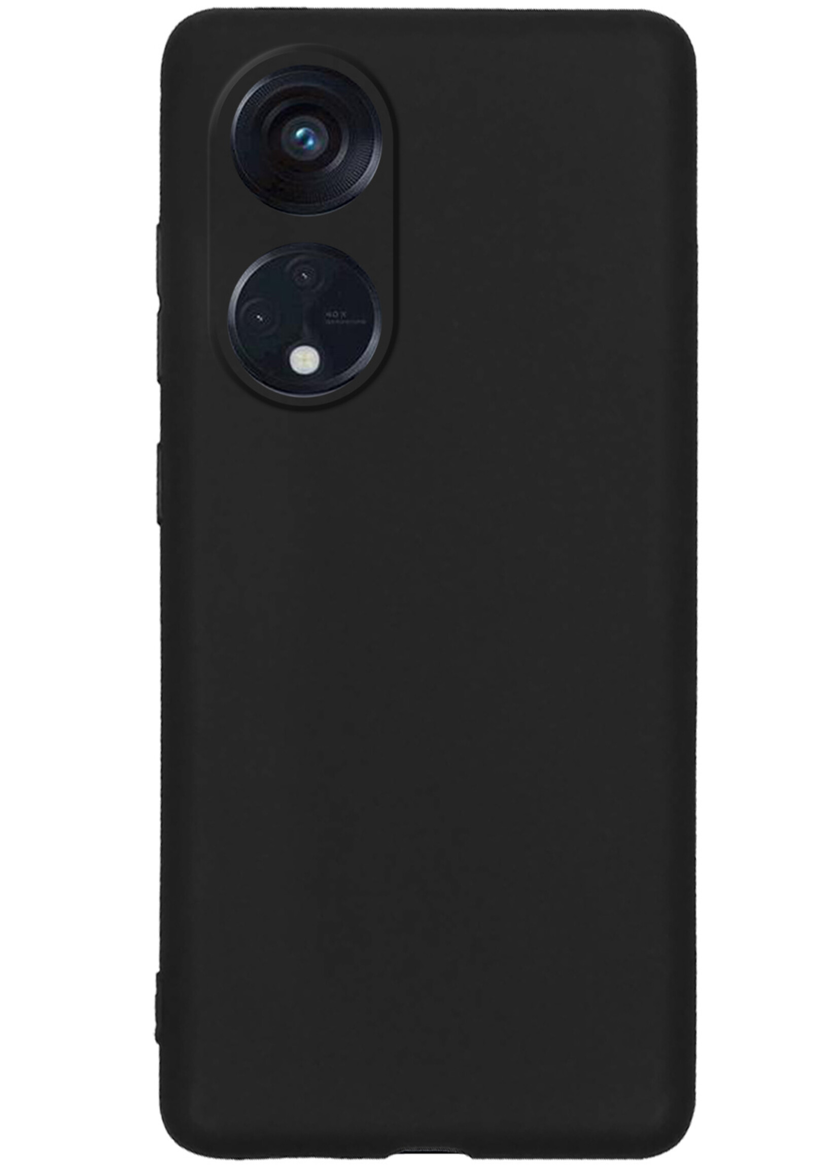 LUQ Hoesje Geschikt voor OPPO Reno 8T 4G Hoesje Siliconen Case Met Screenprotector - Hoes Geschikt voor OPPO Reno 8T 4G Hoes Siliconen - Zwart