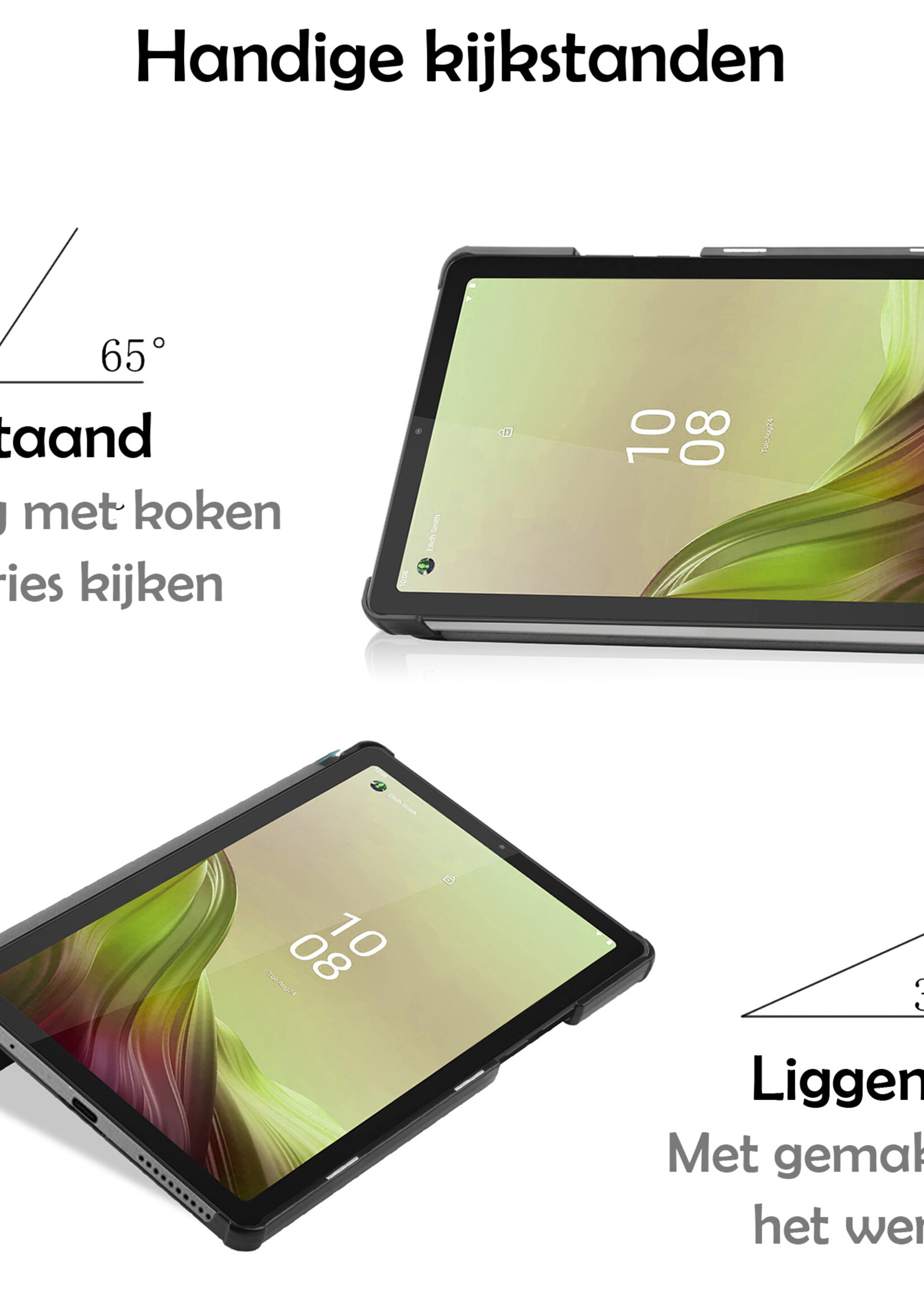 LUQ Hoes Geschikt voor Lenovo Tab M9 Hoes Luxe Hoesje Book Case - Hoesje Geschikt voor Lenovo Tab M9 Hoes Cover - Donkergroen