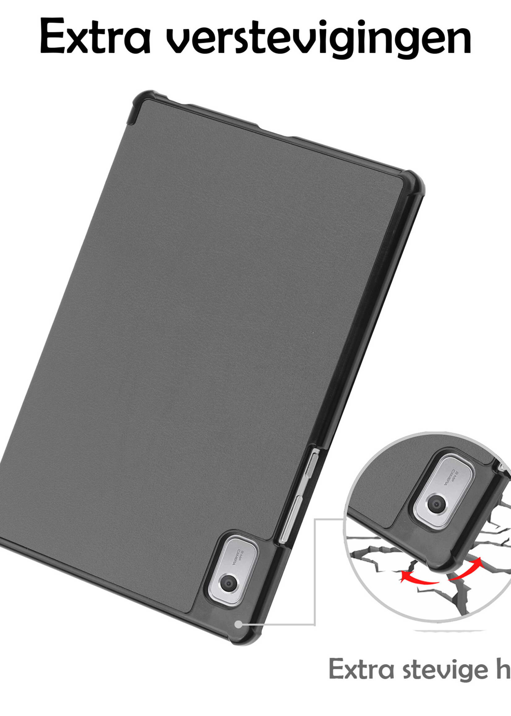 LUQ Hoes Geschikt voor Lenovo Tab M9 Hoes Luxe Hoesje Book Case - Hoesje Geschikt voor Lenovo Tab M9 Hoes Cover - Grijs