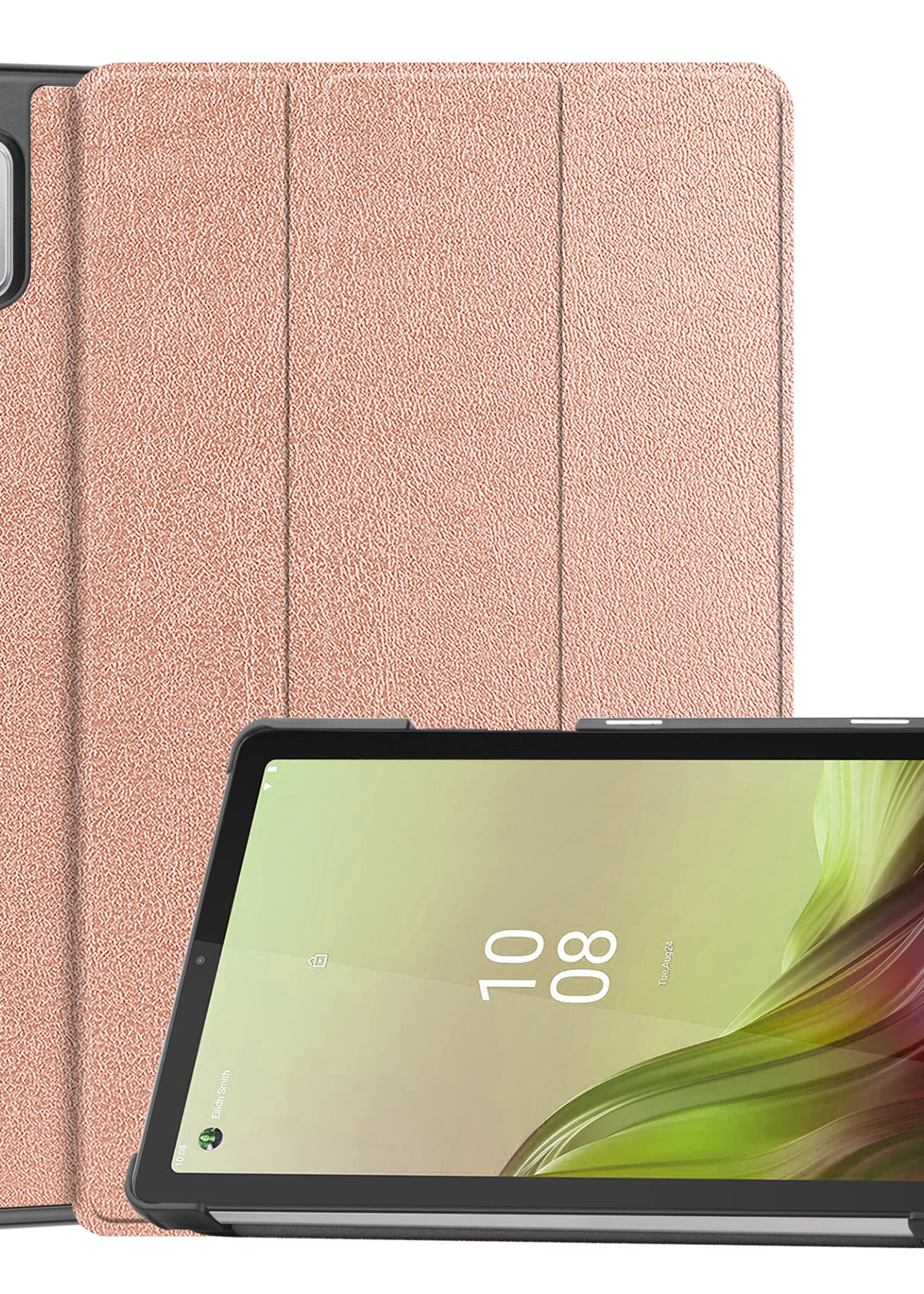 LUQ Hoes Geschikt voor Lenovo Tab M9 Hoes Luxe Hoesje Book Case - Hoesje Geschikt voor Lenovo Tab M9 Hoes Cover - Rosé goud