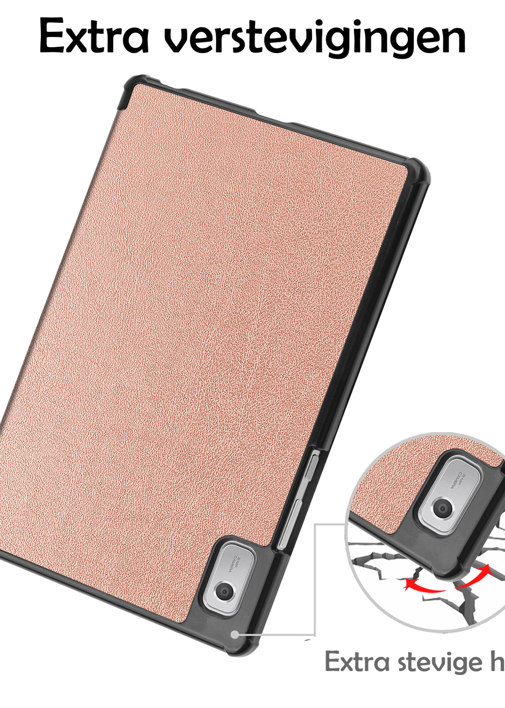 LUQ Hoes Geschikt voor Lenovo Tab M9 Hoes Luxe Hoesje Book Case - Hoesje Geschikt voor Lenovo Tab M9 Hoes Cover - Rosé goud