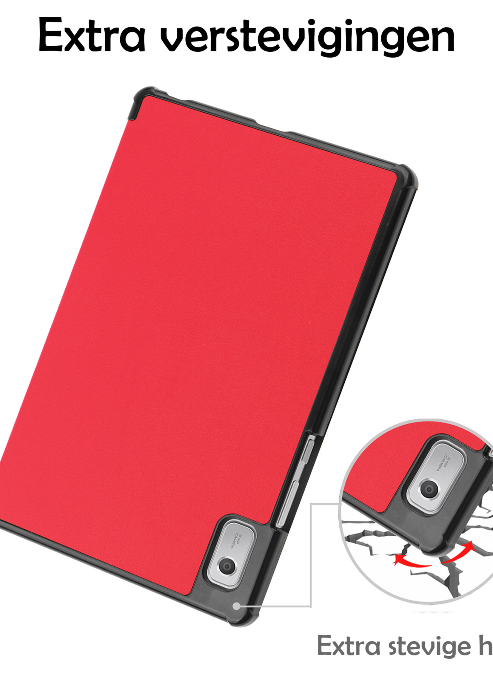 LUQ Hoes Geschikt voor Lenovo Tab M9 Hoes Luxe Hoesje Book Case - Hoesje Geschikt voor Lenovo Tab M9 Hoes Cover - Rood