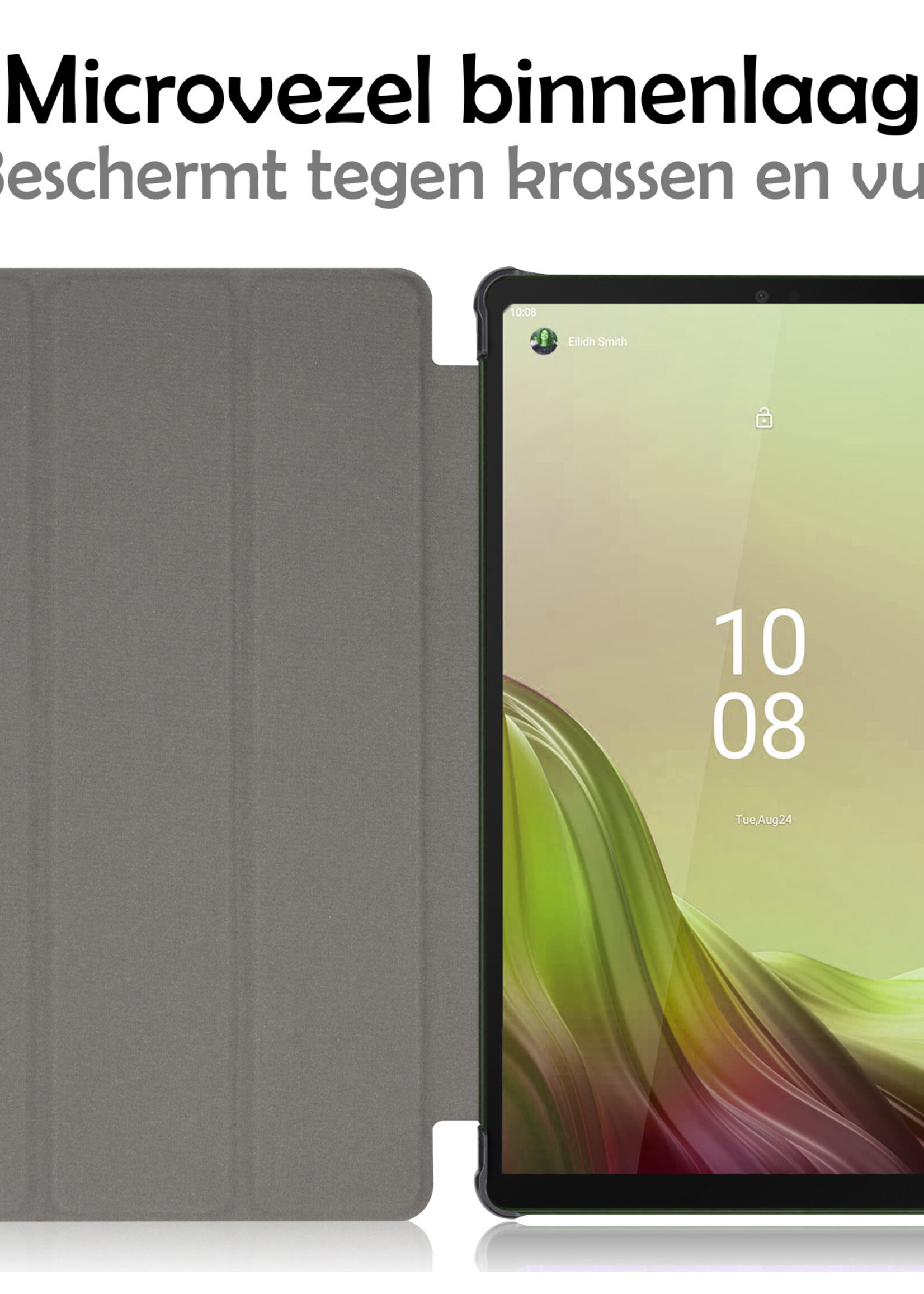 LUQ Hoes Geschikt voor Lenovo Tab M9 Hoes Luxe Hoesje Book Case - Hoesje Geschikt voor Lenovo Tab M9 Hoes Cover - Zwart