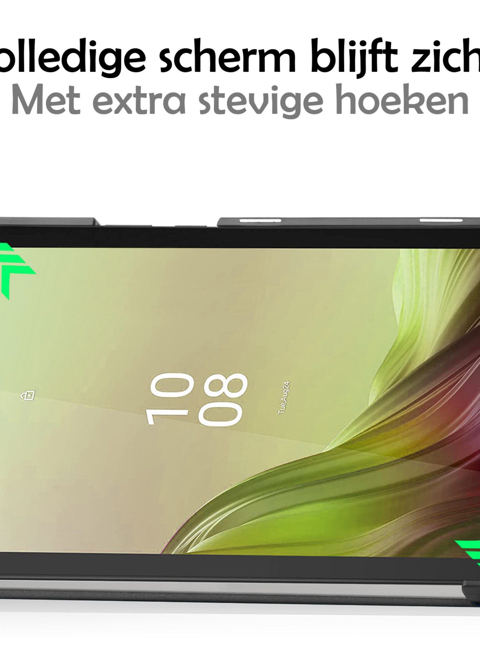 LUQ Hoes Geschikt voor Lenovo Tab M9 Hoes Luxe Hoesje Book Case Met Screenprotector - Hoesje Geschikt voor Lenovo Tab M9 Hoes Cover - Donkerblauw