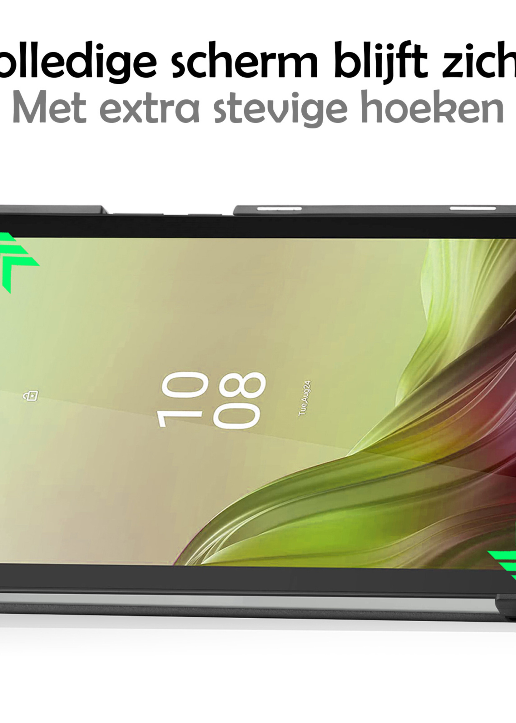 LUQ Hoes Geschikt voor Lenovo Tab M9 Hoes Luxe Hoesje Book Case Met Screenprotector - Hoesje Geschikt voor Lenovo Tab M9 Hoes Cover - Zwart