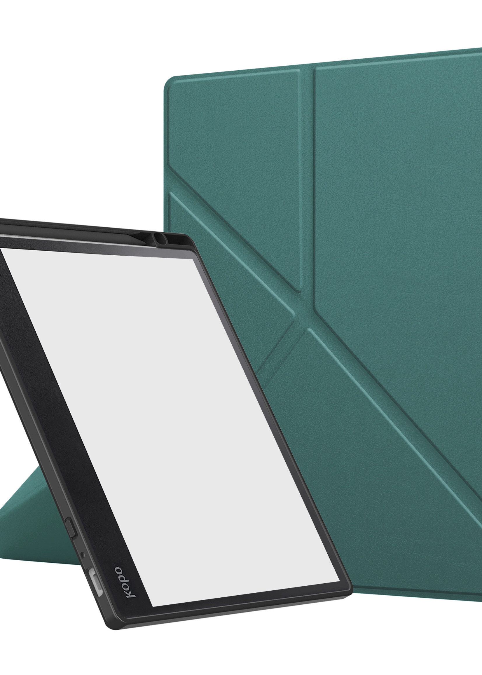 LUQ Hoesje Geschikt voor Kobo Elipsa 2E Hoes Bescherm Hoesje Case Luxe Sleep Cover - Donkergroen