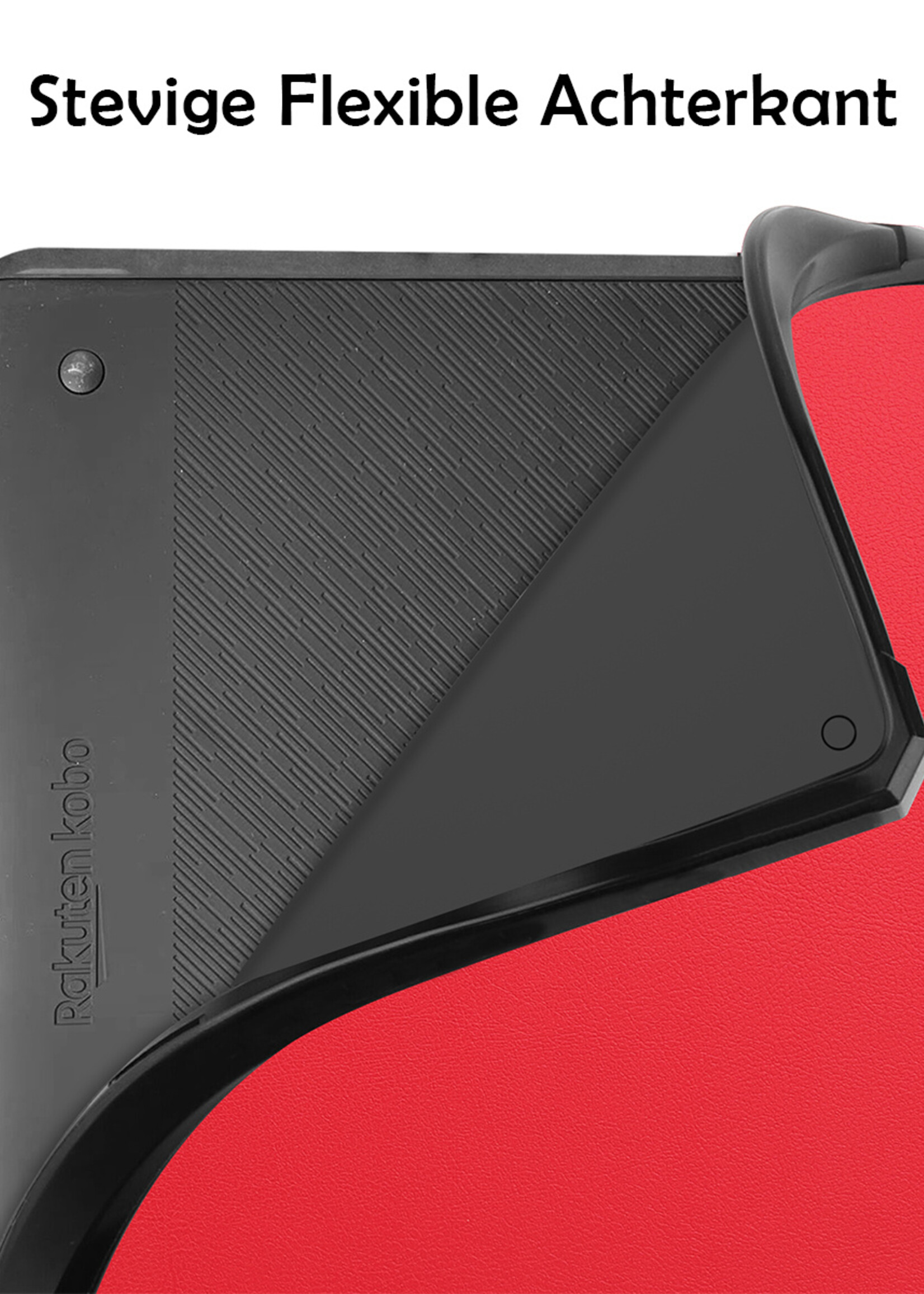 LUQ Hoesje Geschikt voor Kobo Elipsa 2E Hoes Bescherm Hoesje Case Luxe Sleep Cover - Rood