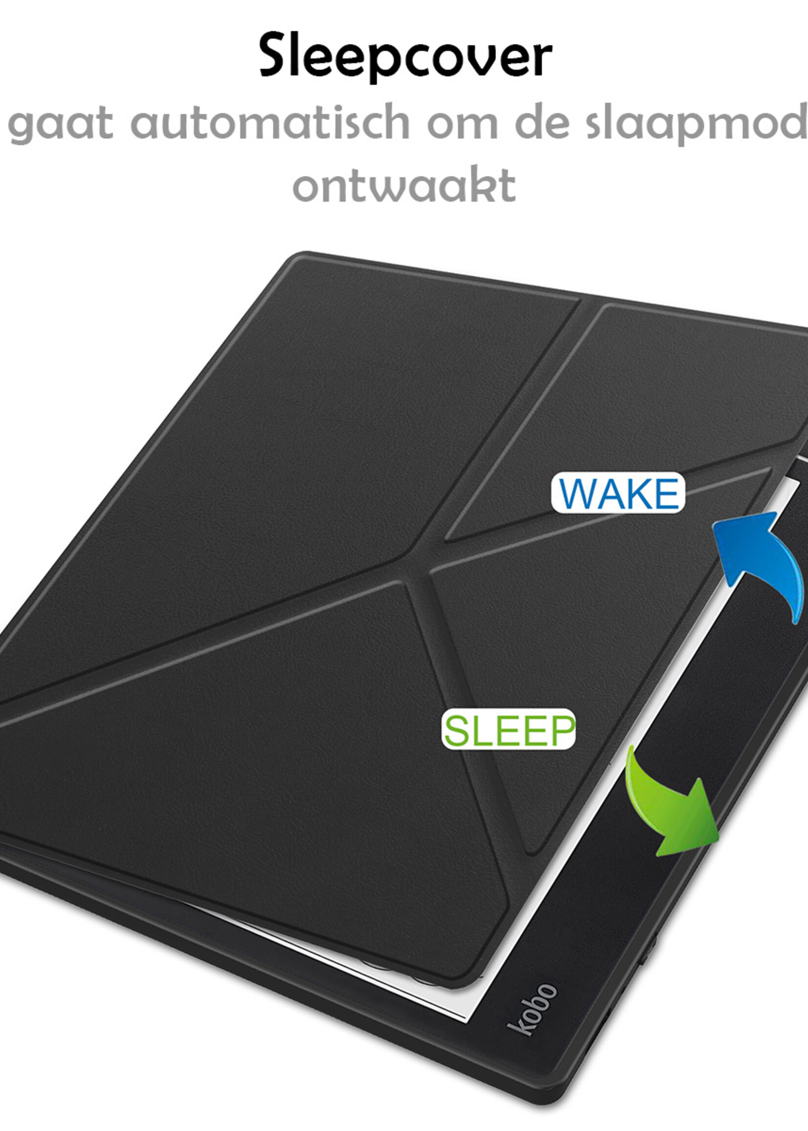 LUQ Hoesje Geschikt voor Kobo Elipsa 2E Hoes Bescherm Hoesje Case Luxe Sleep Cover - Zwart