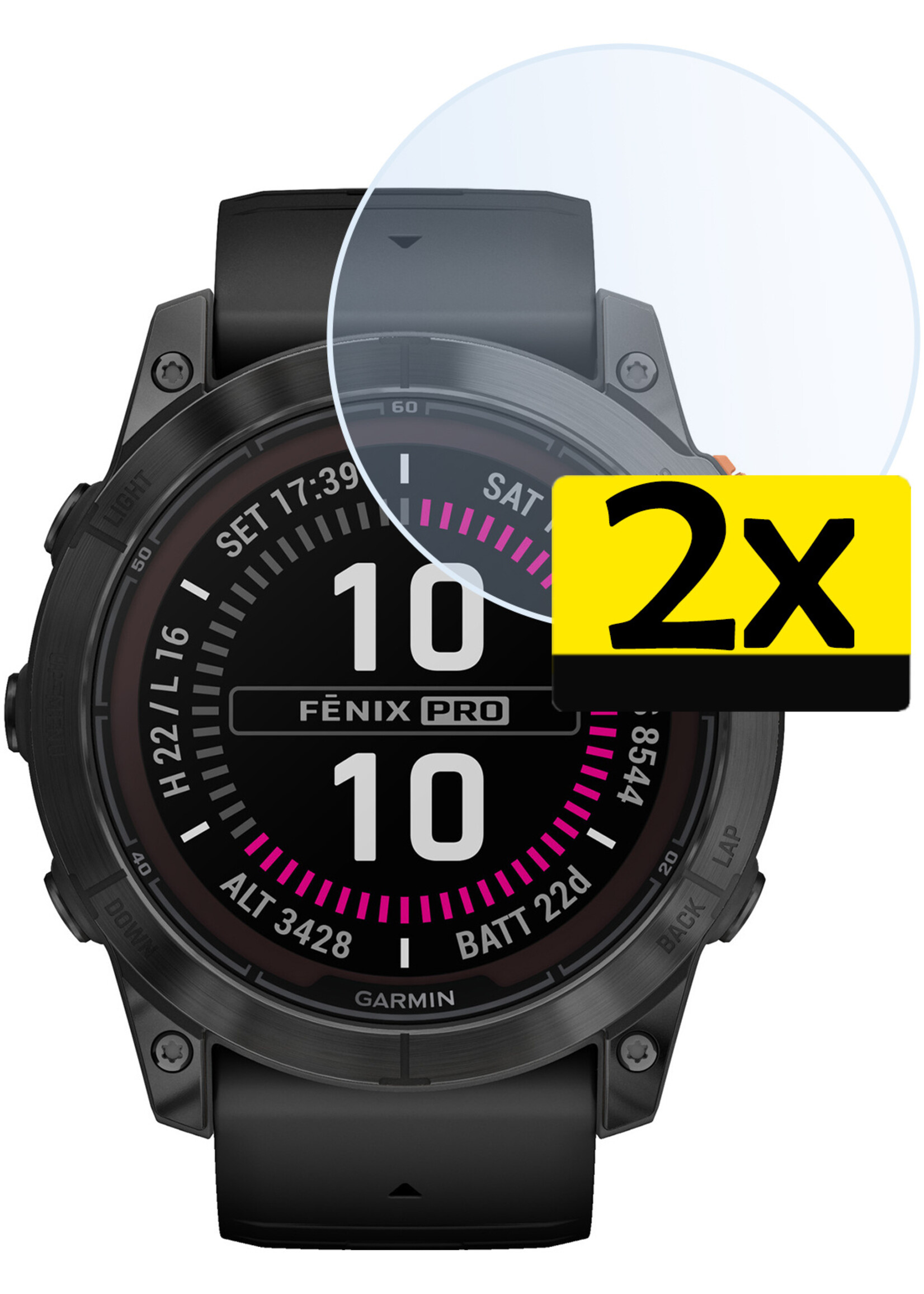 LUQ Screenprotector Geschikt voor Garmin Fenix 7X Pro Screenprotector Bescherm Glas Screen Protector - Screenprotector Geschikt voor Garmin Fenix 7X Pro Gehard Glas - 2 Stuks