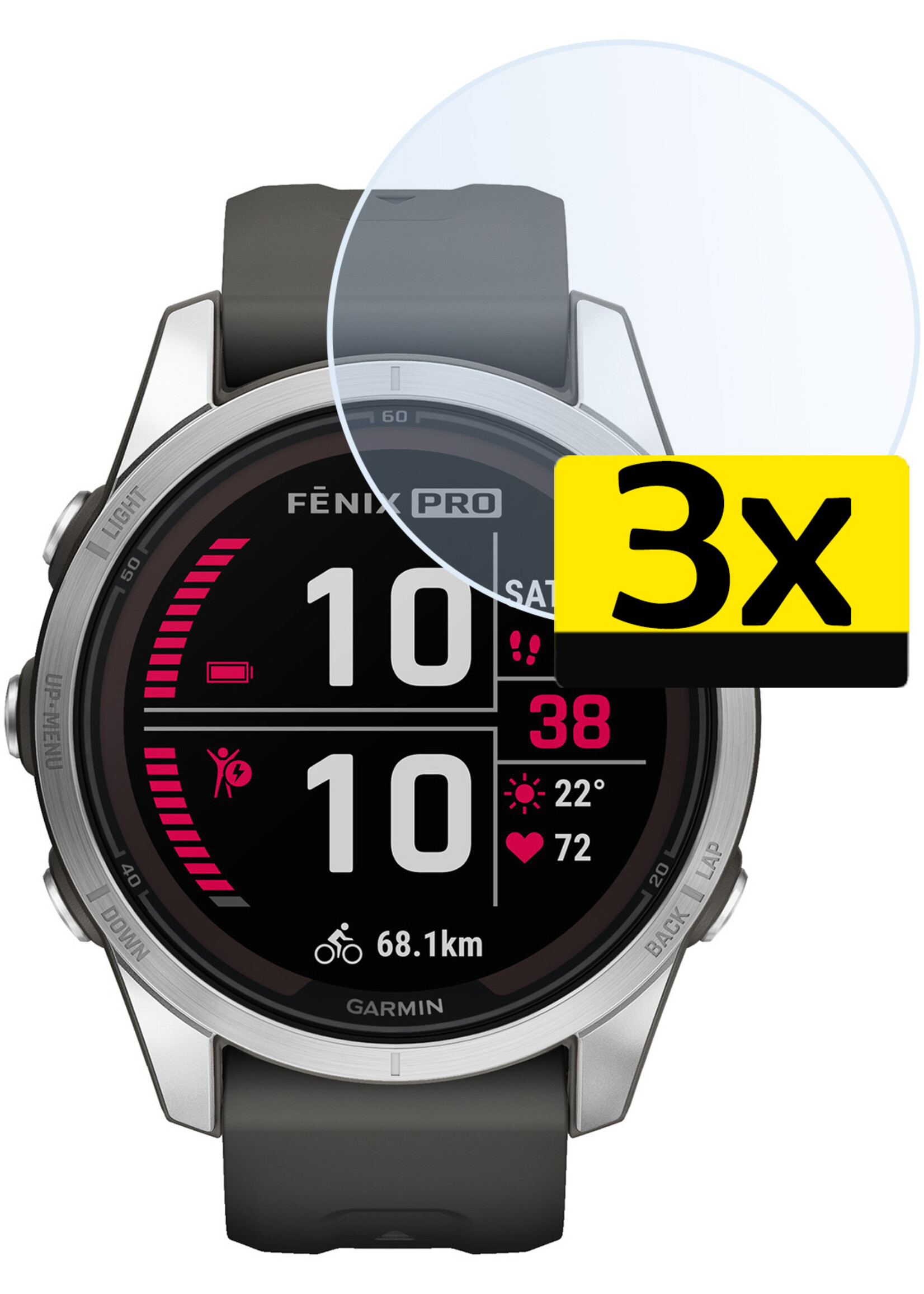 LUQ Screenprotector Geschikt voor Garmin Fenix 7S Pro Screenprotector Bescherm Glas Screen Protector - Screenprotector Geschikt voor Garmin Fenix 7S Pro Gehard Glas - 3 Stuks