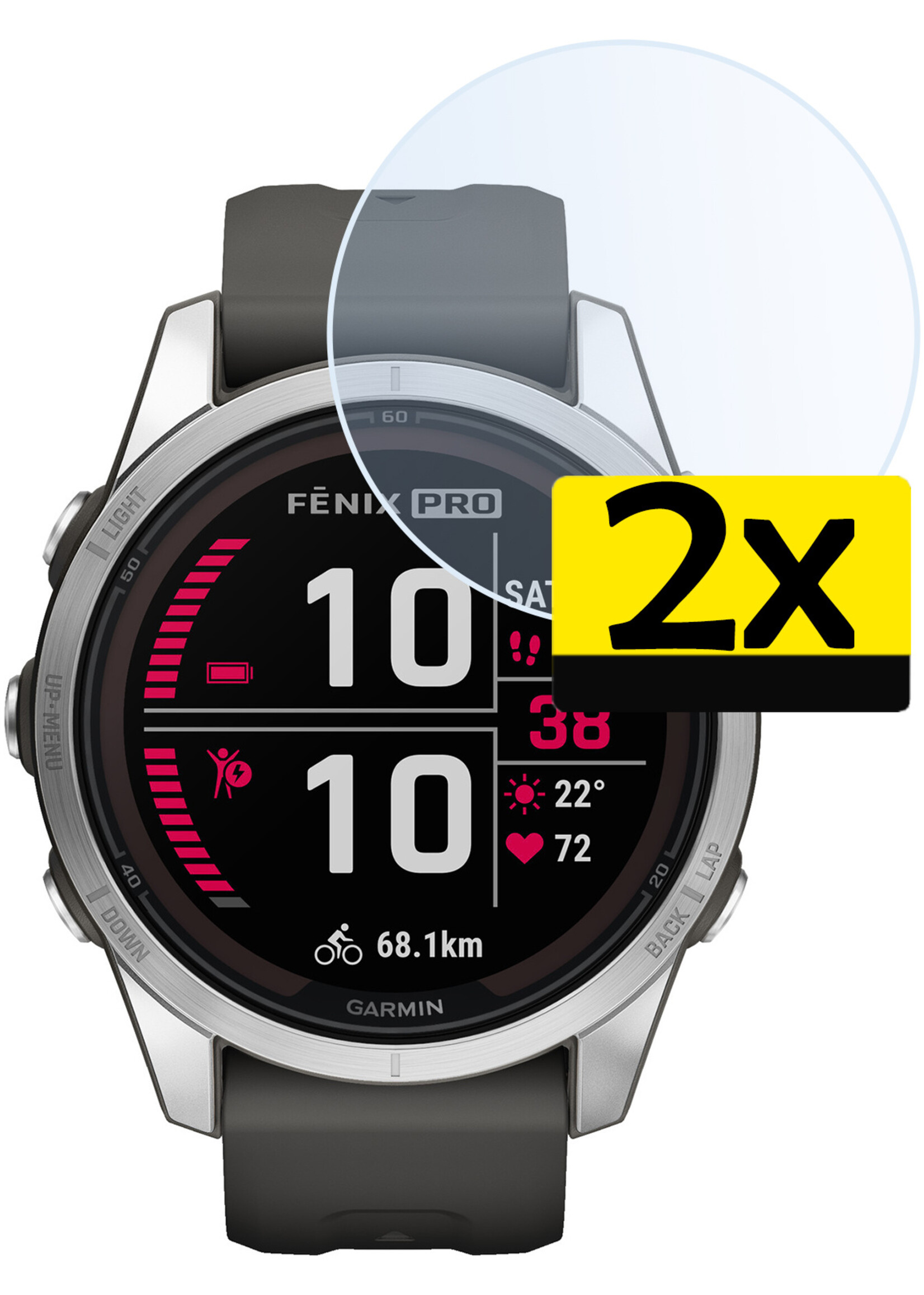 LUQ Screenprotector Geschikt voor Garmin Fenix 7S Pro Screenprotector Bescherm Glas Screen Protector - Screenprotector Geschikt voor Garmin Fenix 7S Pro Gehard Glas - 2 Stuks