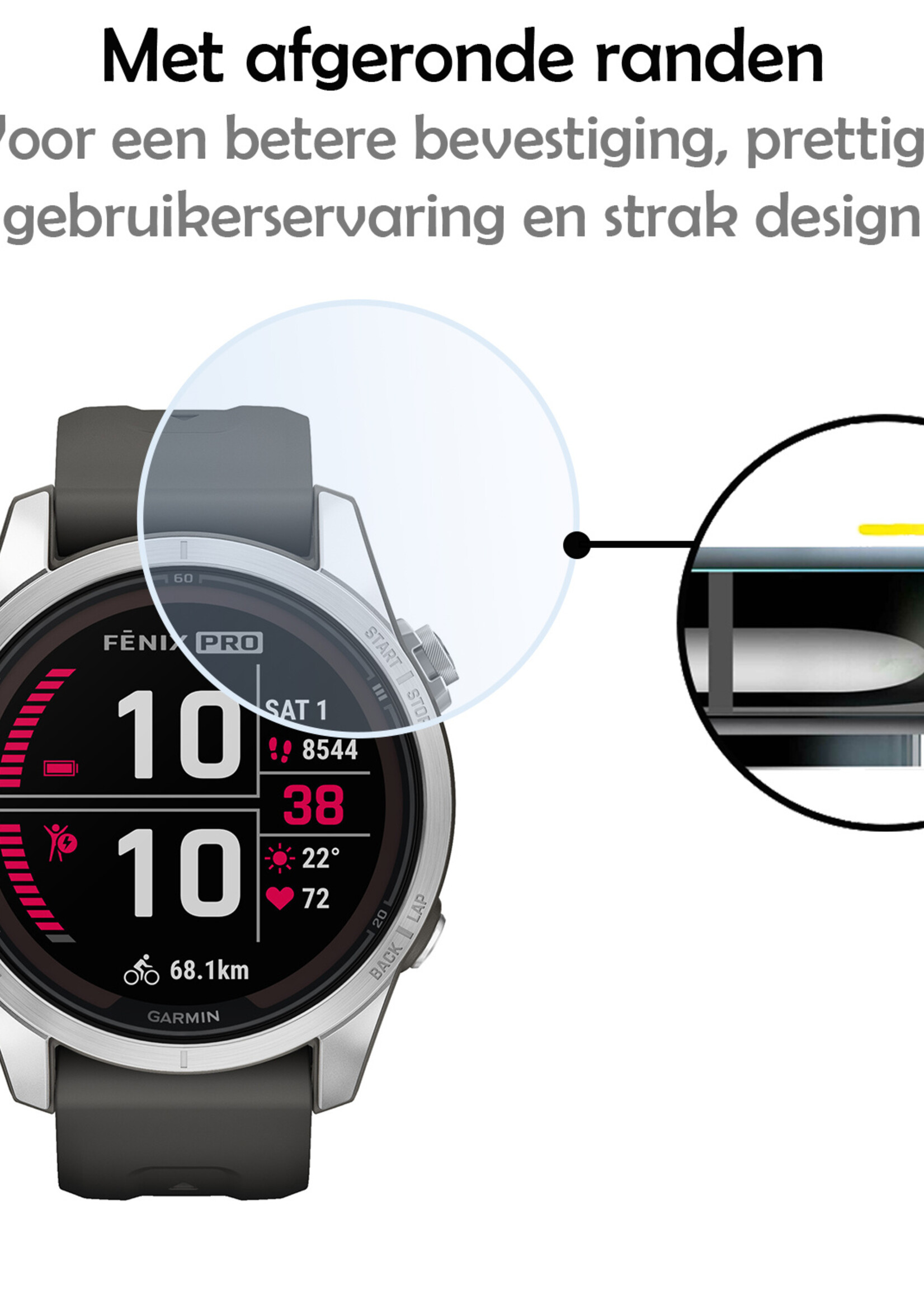 LUQ Screenprotector Geschikt voor Garmin Fenix 7S Pro Screenprotector Bescherm Glas Screen Protector - Screenprotector Geschikt voor Garmin Fenix 7S Pro Gehard Glas - 3 Stuks