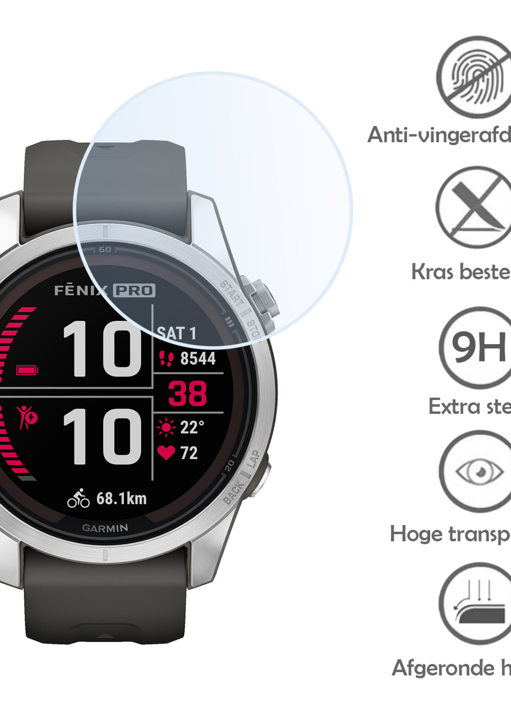 LUQ Screenprotector Geschikt voor Garmin Fenix 7S Pro Screenprotector Bescherm Glas Screen Protector - Screenprotector Geschikt voor Garmin Fenix 7S Pro Gehard Glas - 2 Stuks