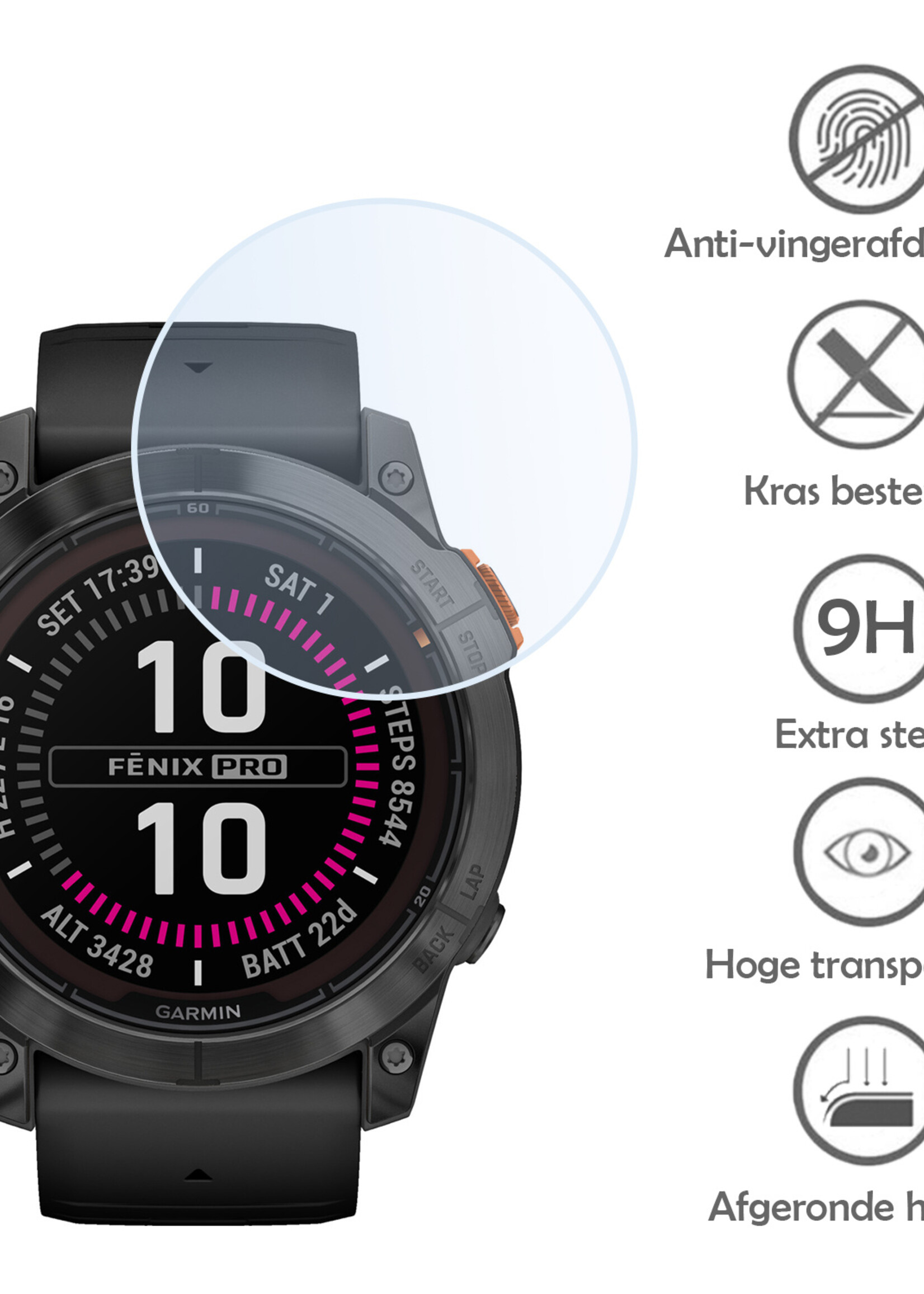 LUQ Screenprotector Geschikt voor Garmin Fenix 7 Pro Screenprotector Bescherm Glas Screen Protector - Screenprotector Geschikt voor Garmin Fenix 7 Pro Gehard Glas - 3 Stuks