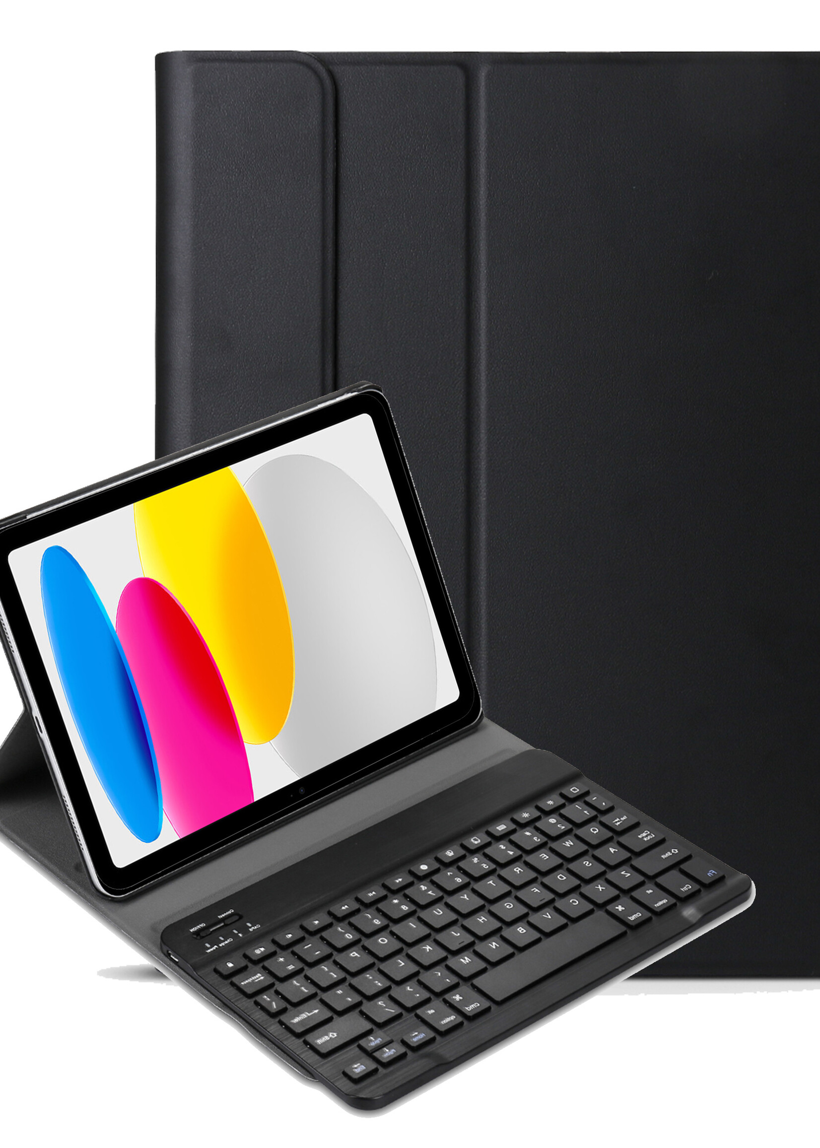 LUQ Hoes Geschikt voor iPad 2022 Hoes Keyboard Cover Toetsenbord Hoesje - Hoesje Geschikt voor iPad 10 Toetsenbord Hoes - Zwart