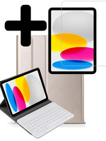 LUQ LUQ iPad 2022 Toetsenbordhoes Met Screenprotector - Goud