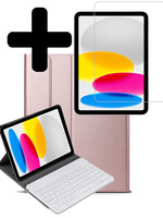 LUQ LUQ iPad 2022 Toetsenbordhoes Met Screenprotector - Rose Goud