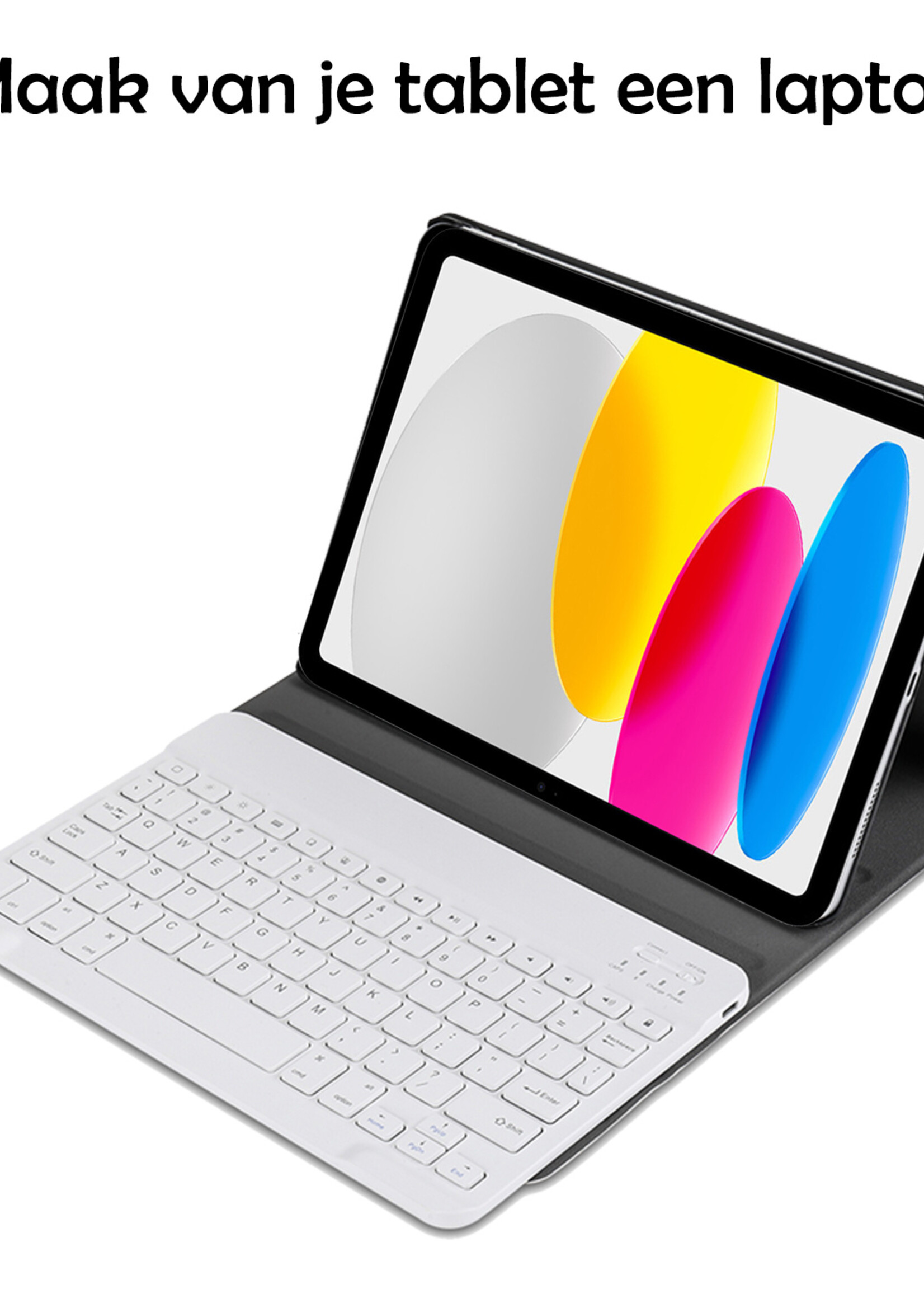 LUQ Hoes Geschikt voor iPad 2022 Hoes Keyboard Cover Toetsenbord Hoesje Met Screenprotector - Hoesje Geschikt voor iPad 10 Toetsenbord Hoes - Rosé goud